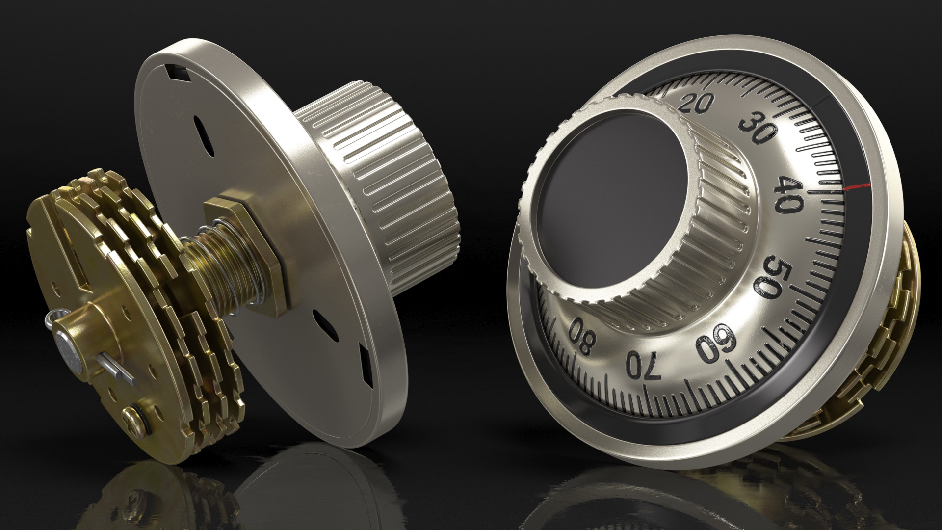 3D model Vintage Mechanical Combination Lock