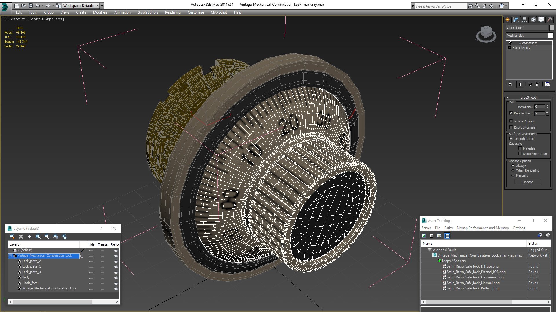 3D model Vintage Mechanical Combination Lock