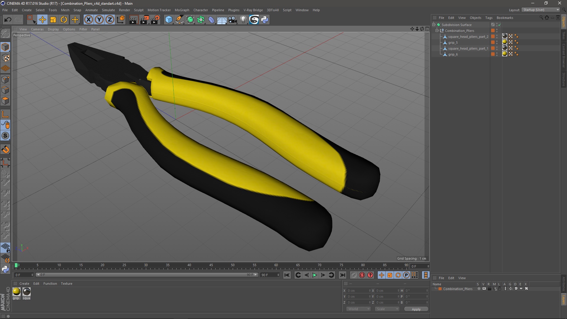 3D Combination Pliers model