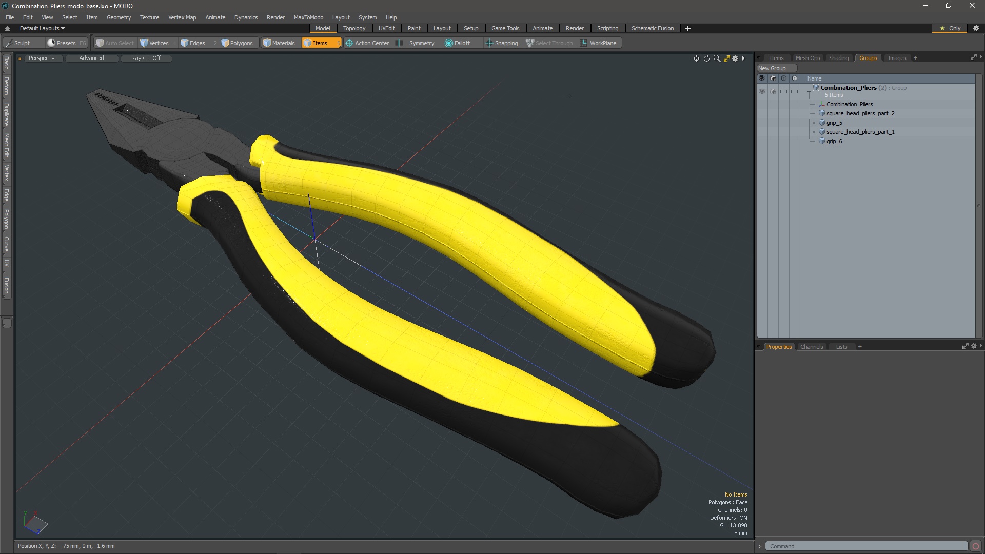 3D Combination Pliers model