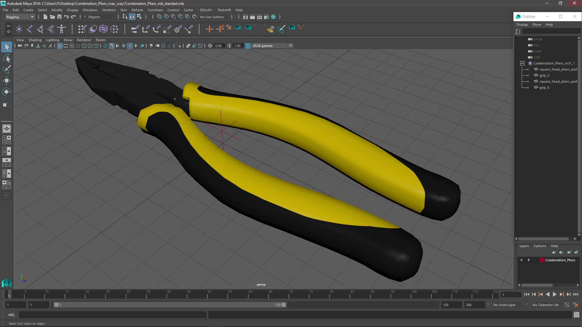 3D Combination Pliers model