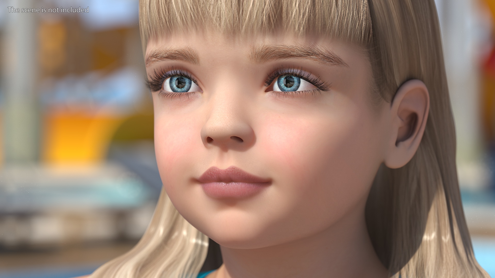 3D Child Girl Beach Style Rigged for Cinema 4D model