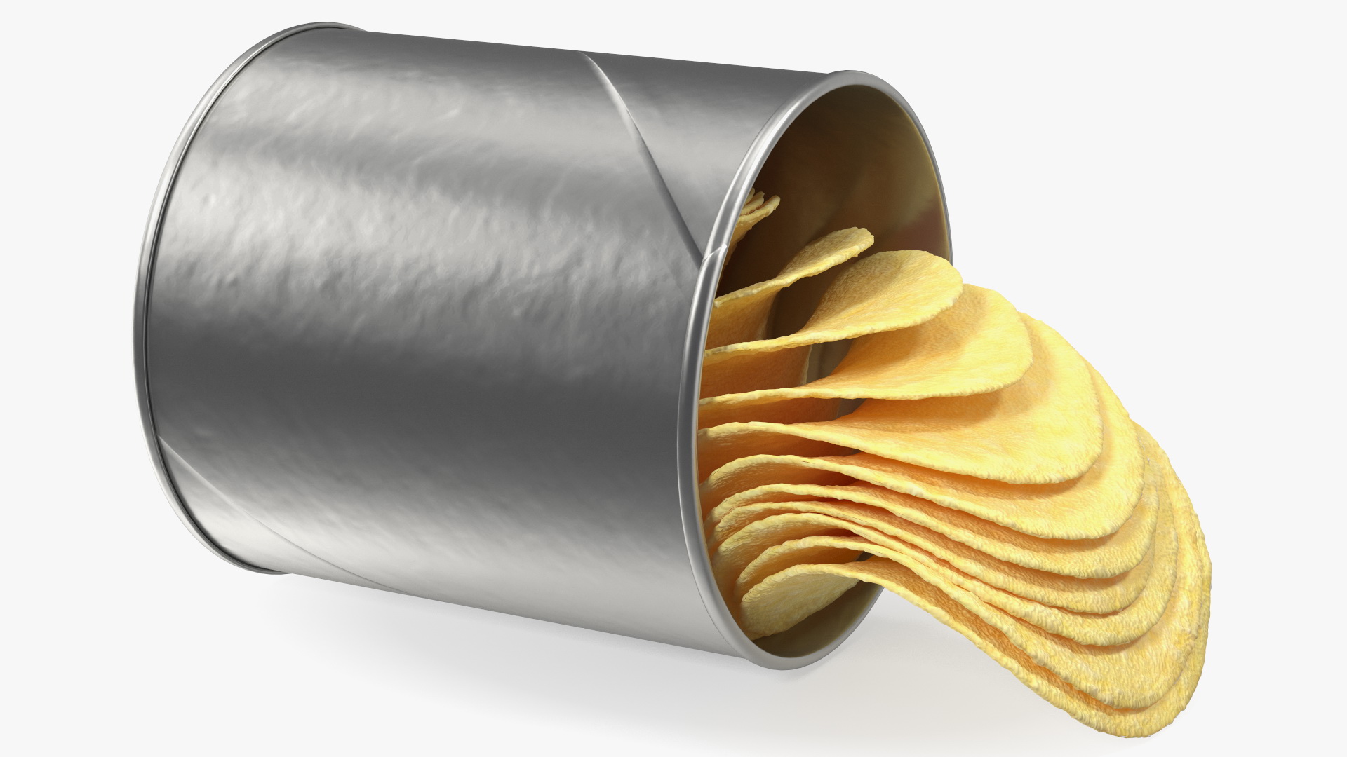 3D Open Small Potato Chips Foil Tube model