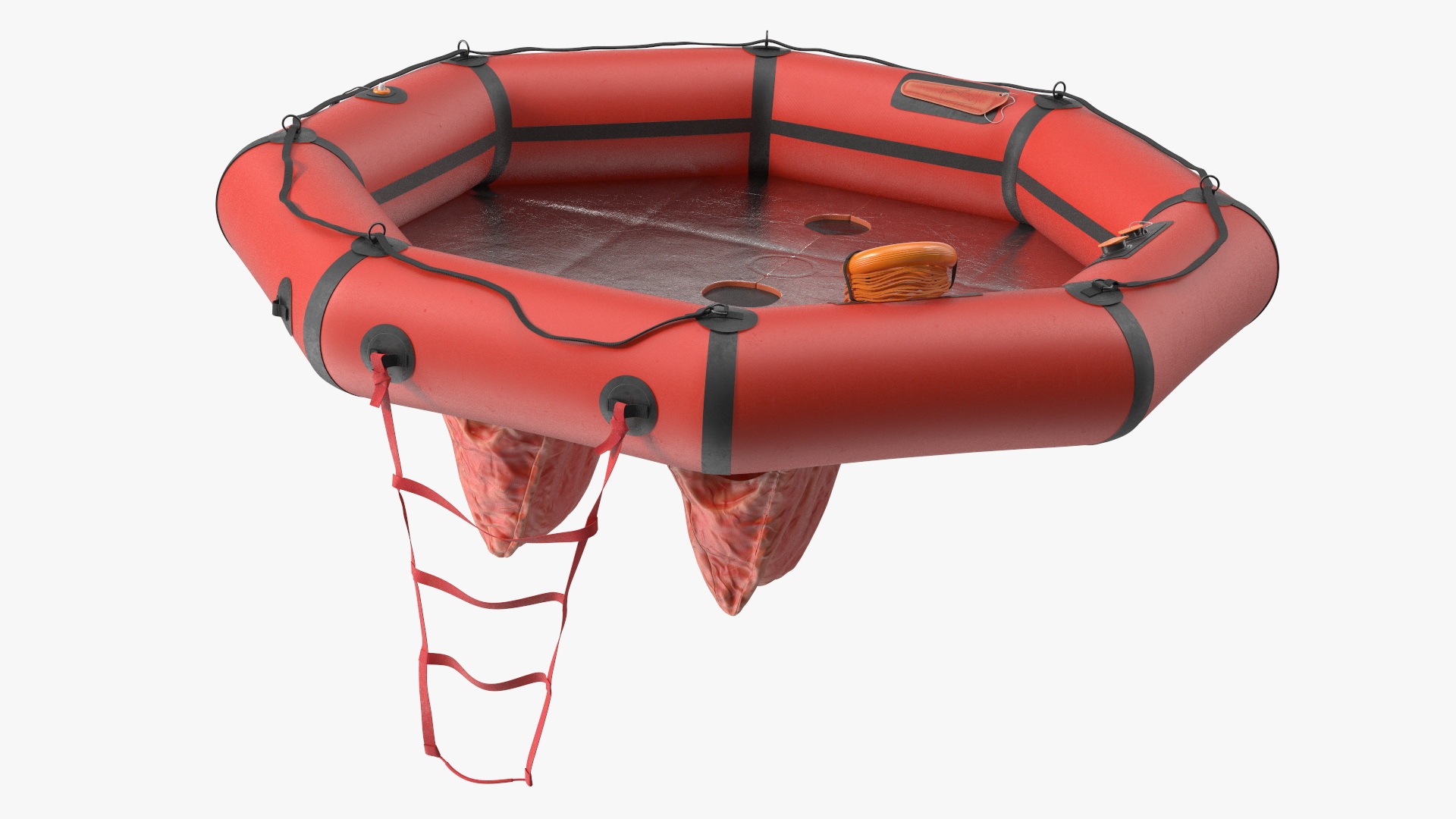 Advanced Life Raft with Extras Red 3D model