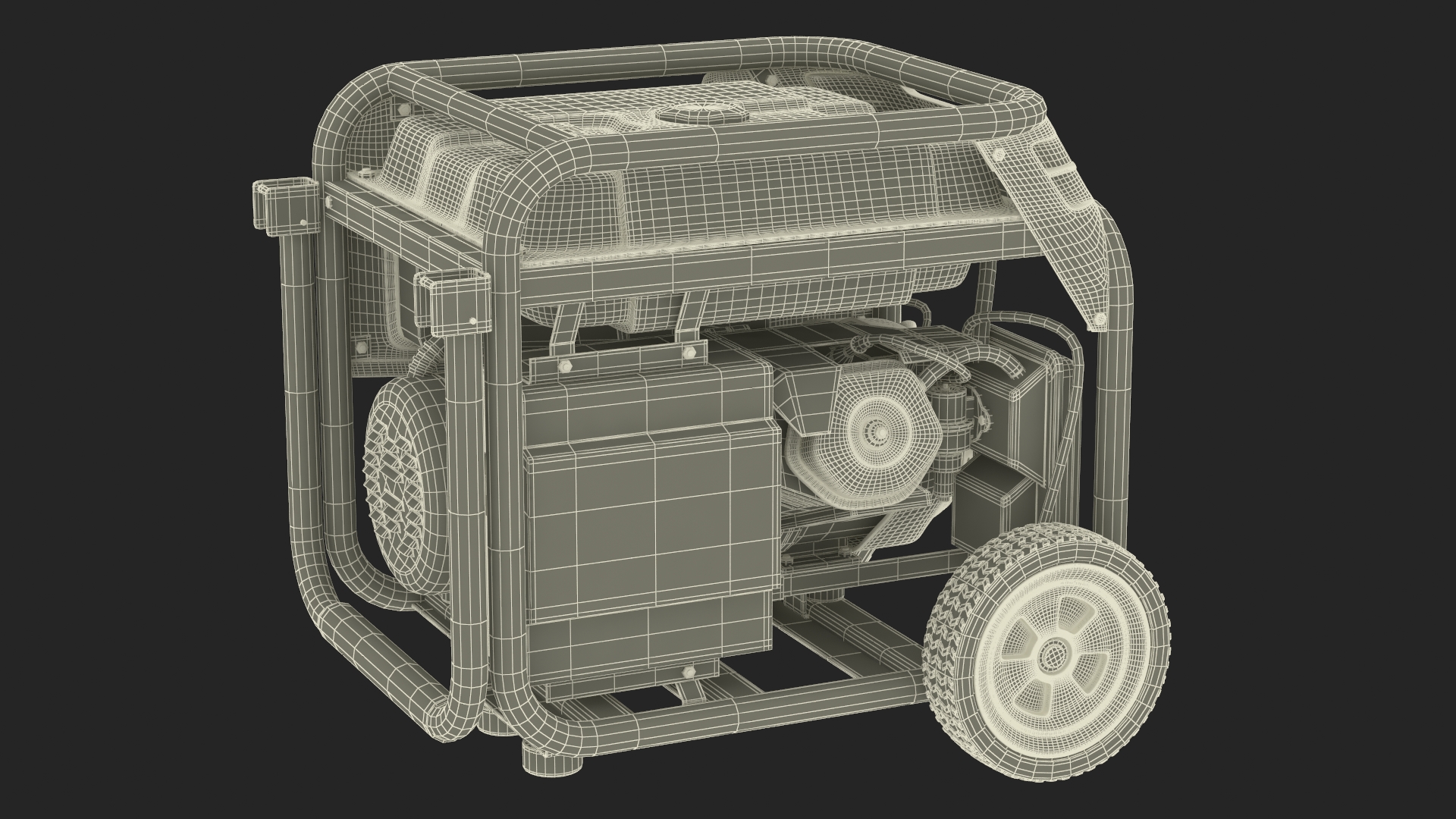 Portable Construction Light with Generator 3D