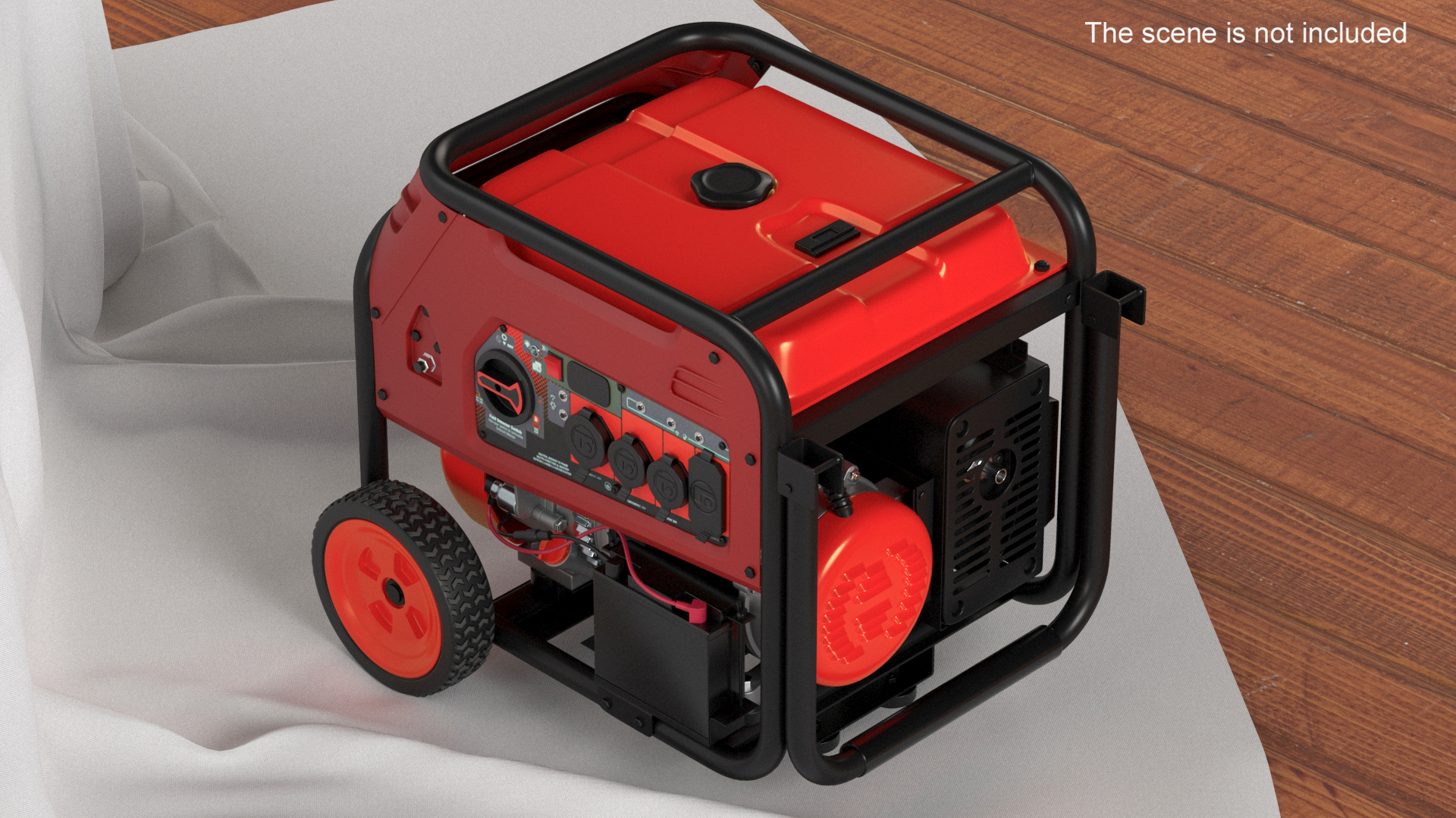 Portable Construction Light with Generator 3D