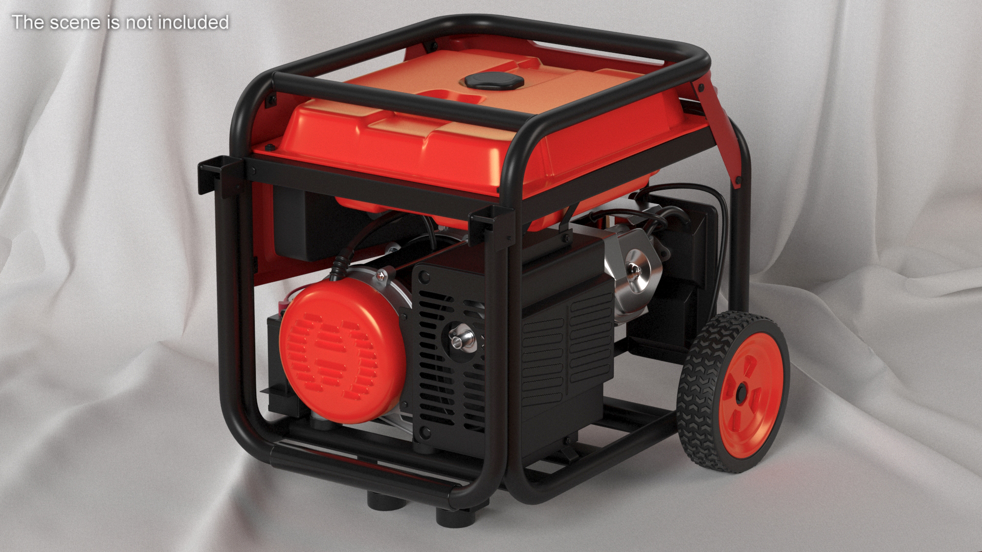 Portable Construction Light with Generator 3D