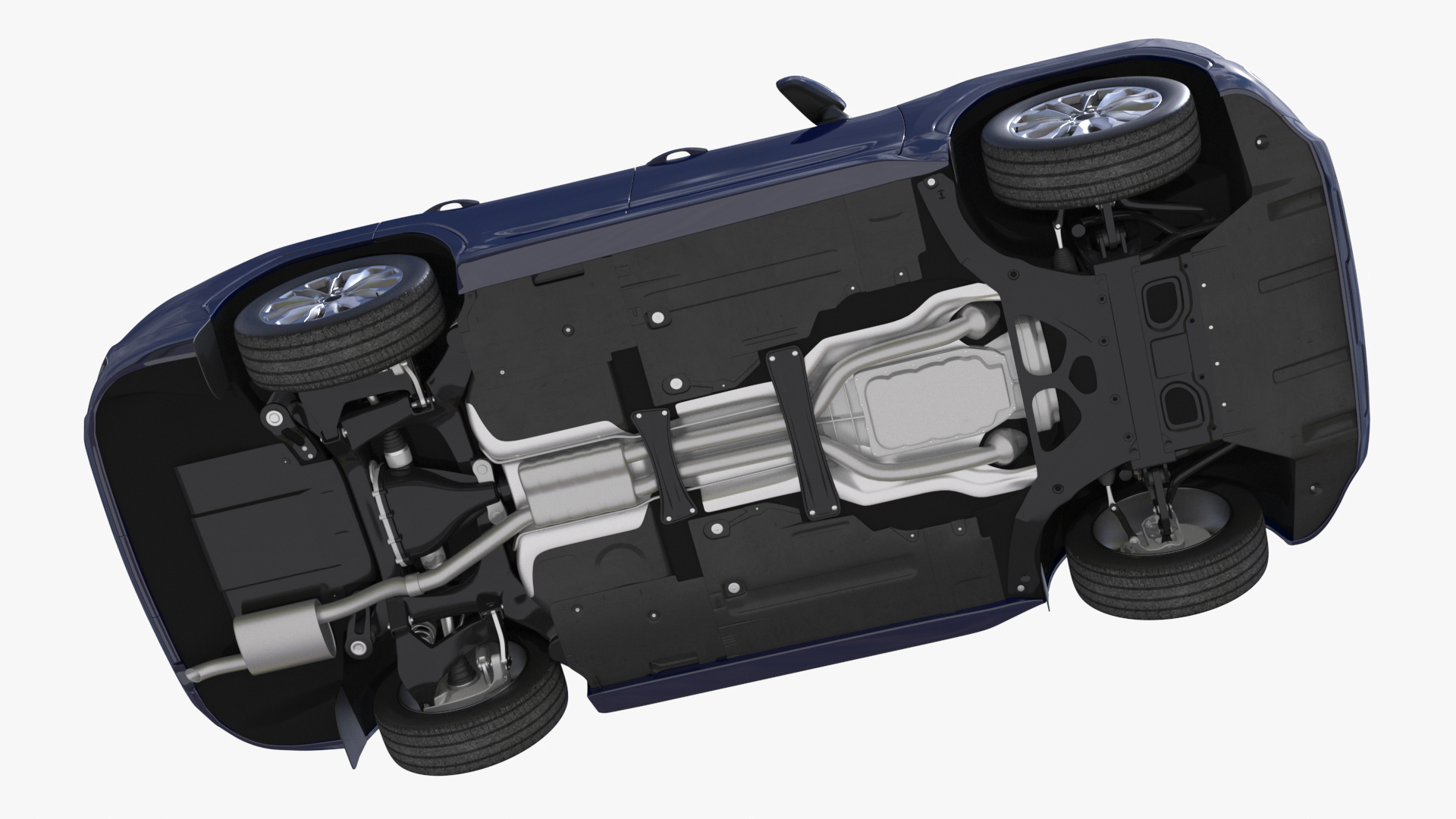 3D Dark Blue SUV model