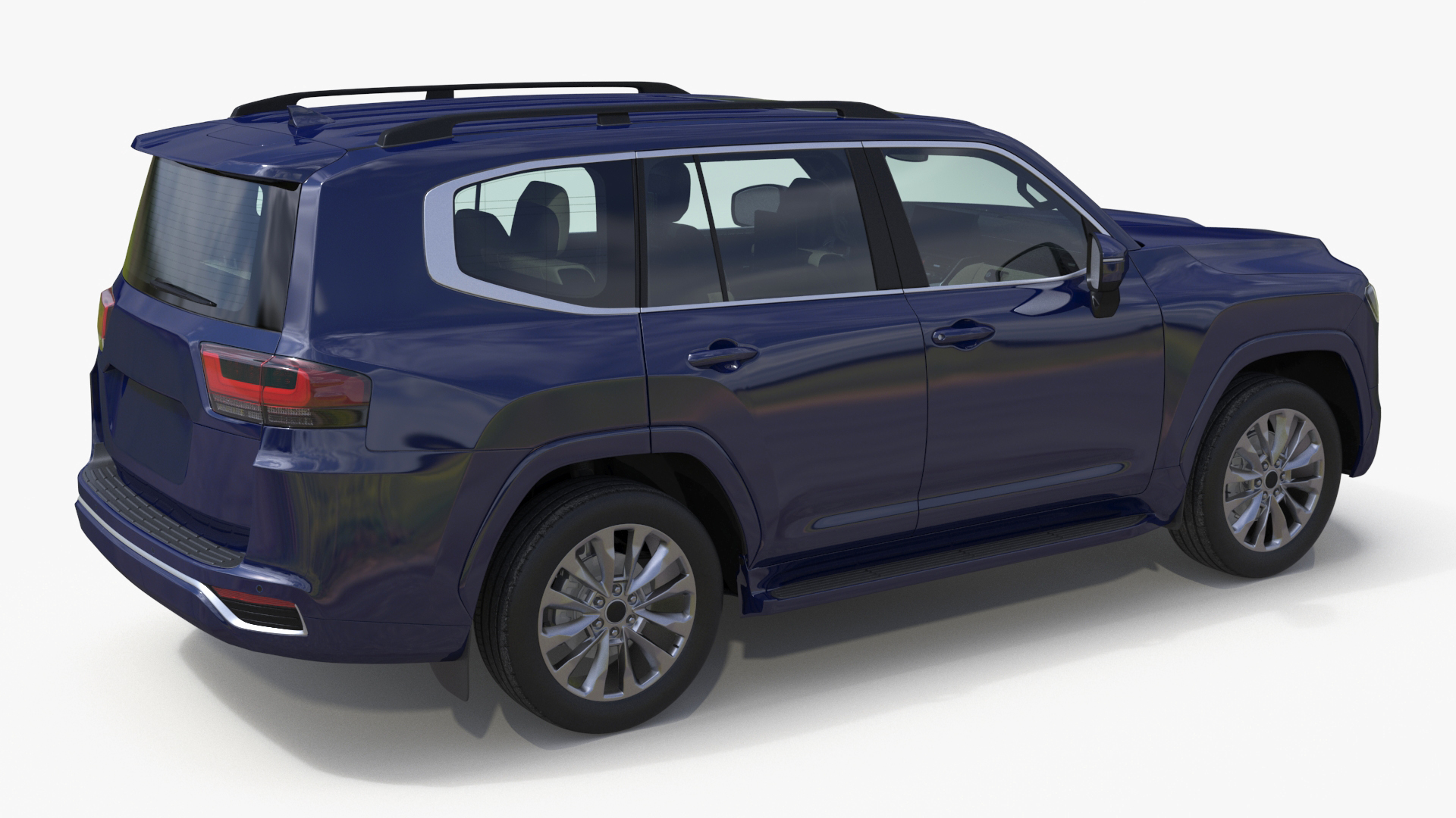 3D Dark Blue SUV model