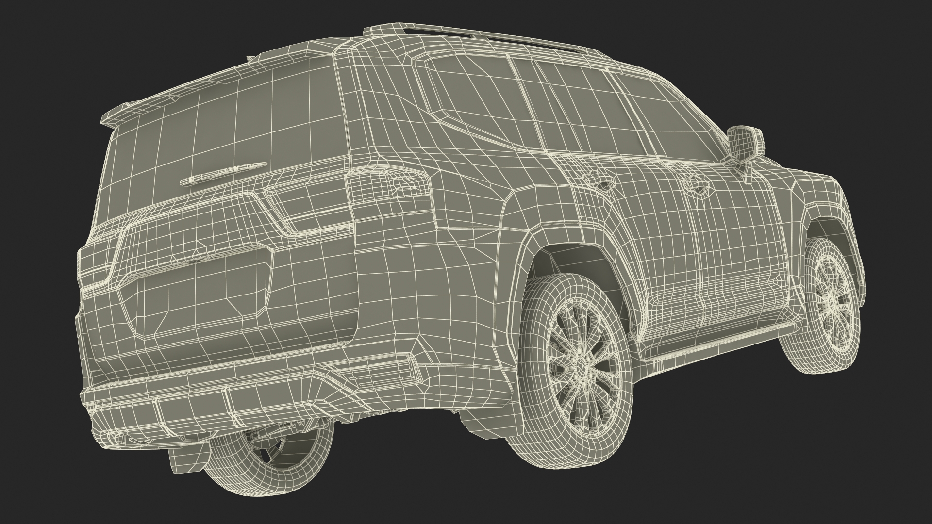 3D Dark Blue SUV model