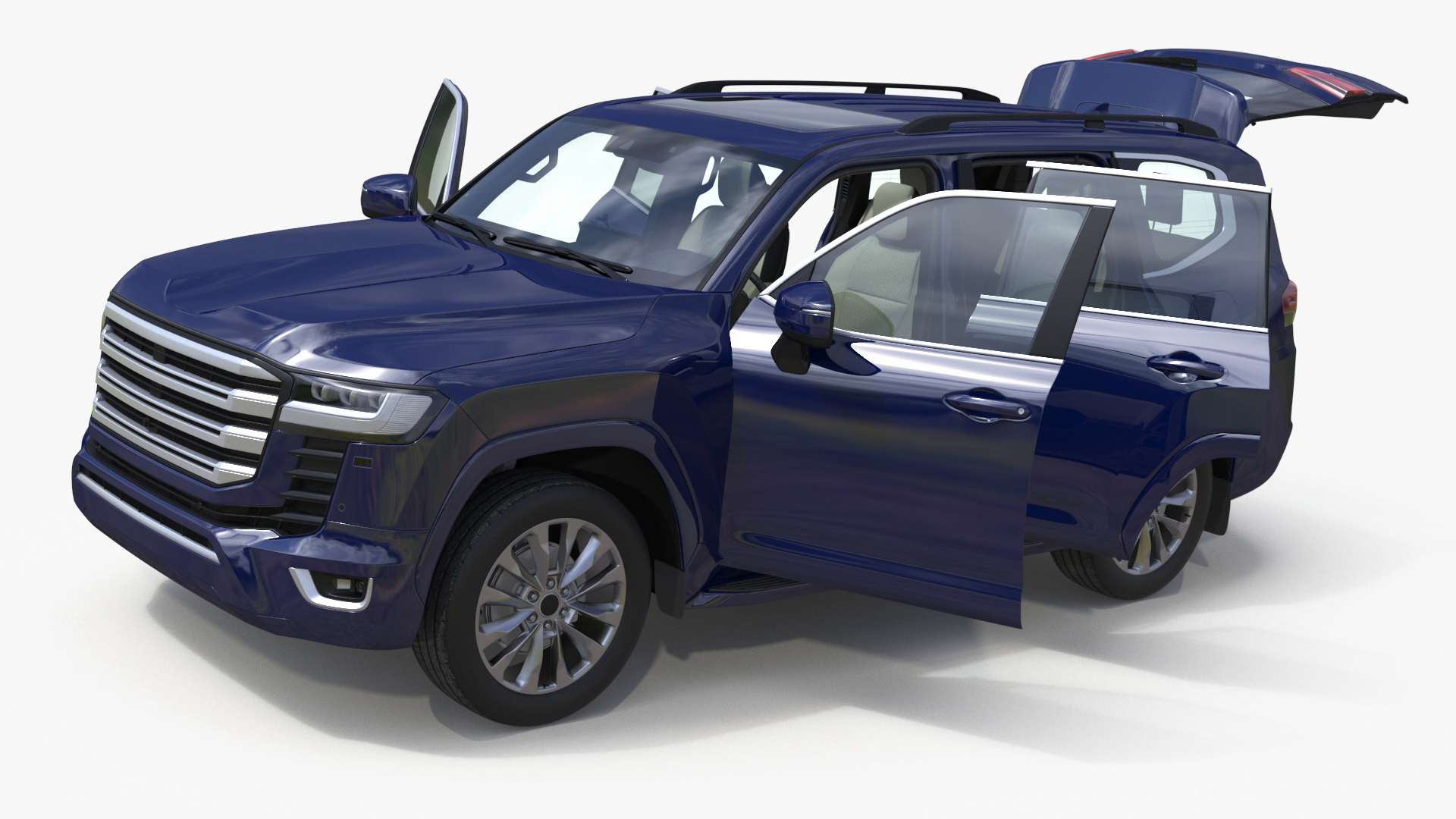 3D Dark Blue SUV model