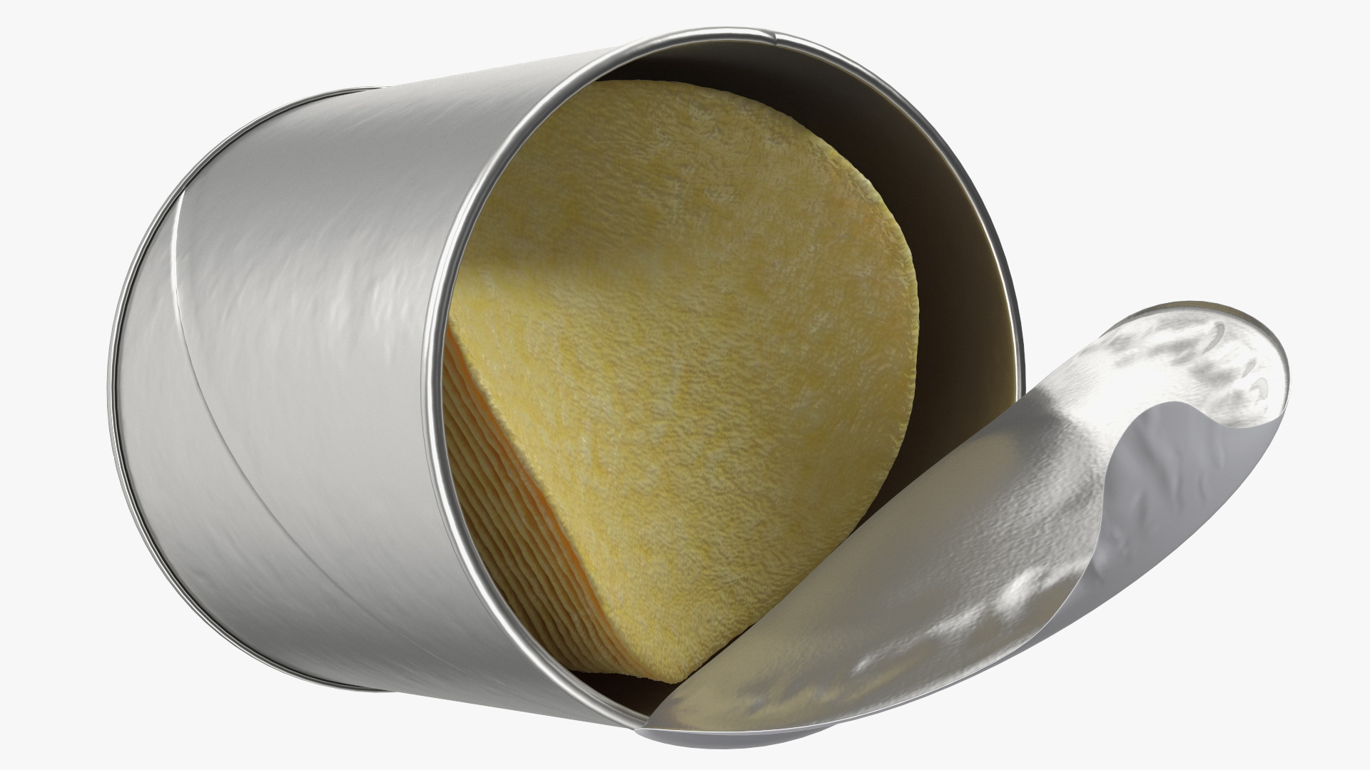 3D Small Opened Foil Tube of Potato Chips model