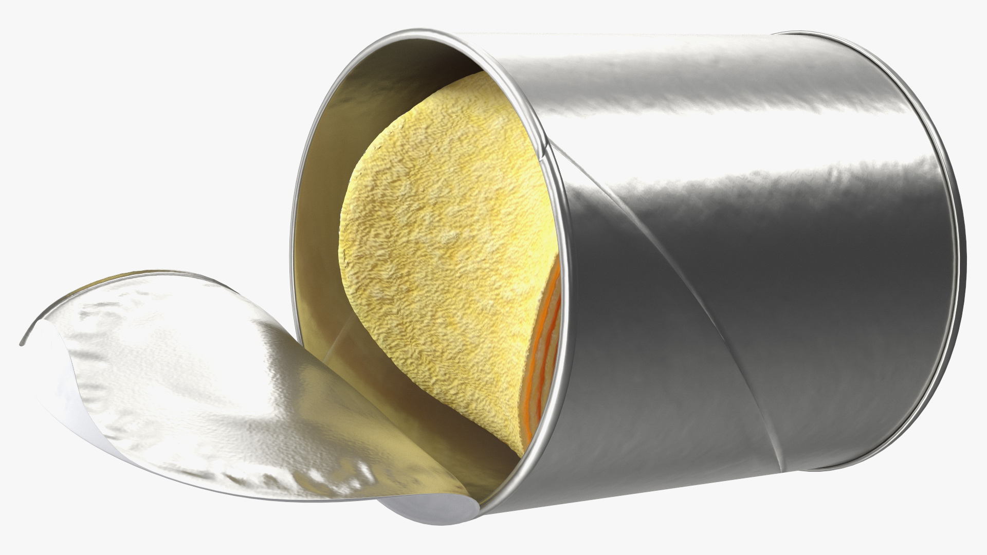 3D Small Opened Foil Tube of Potato Chips model