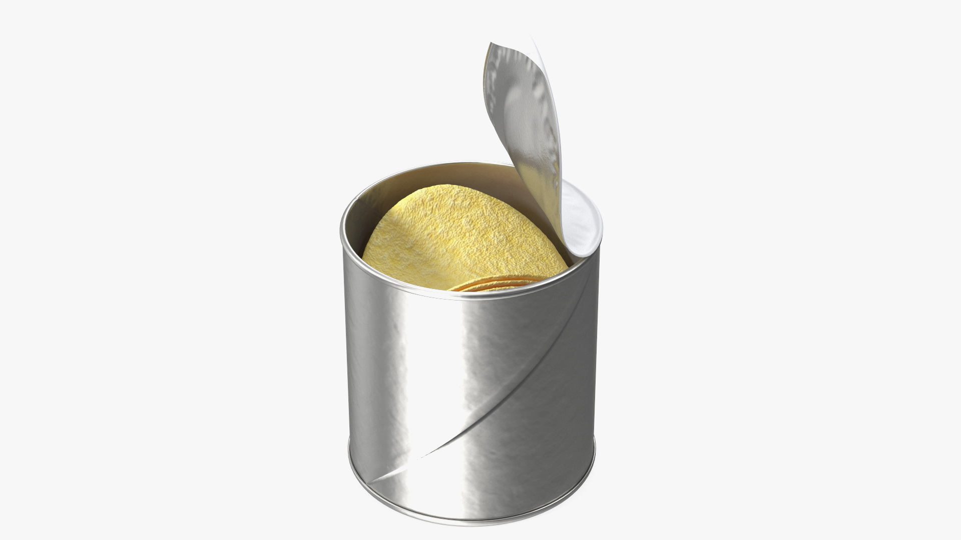 3D Small Opened Foil Tube of Potato Chips model