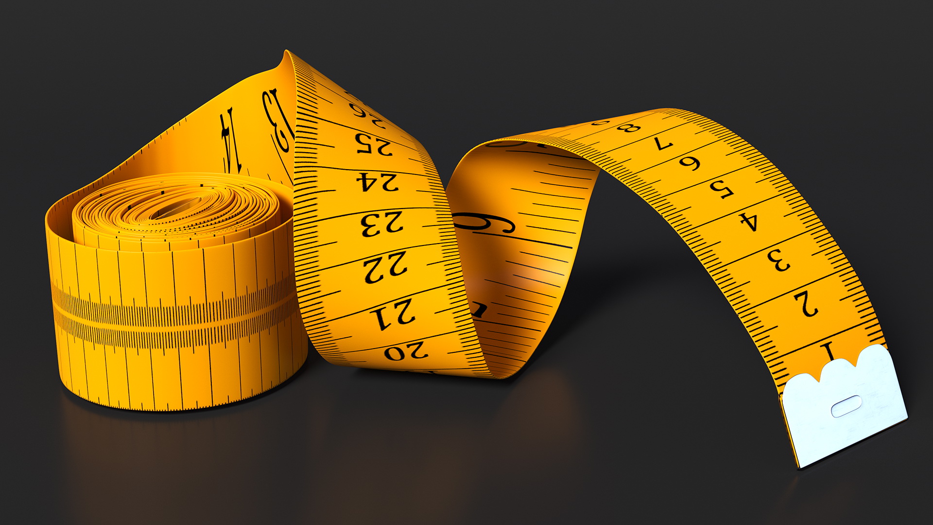 3D Orange Measuring Tape