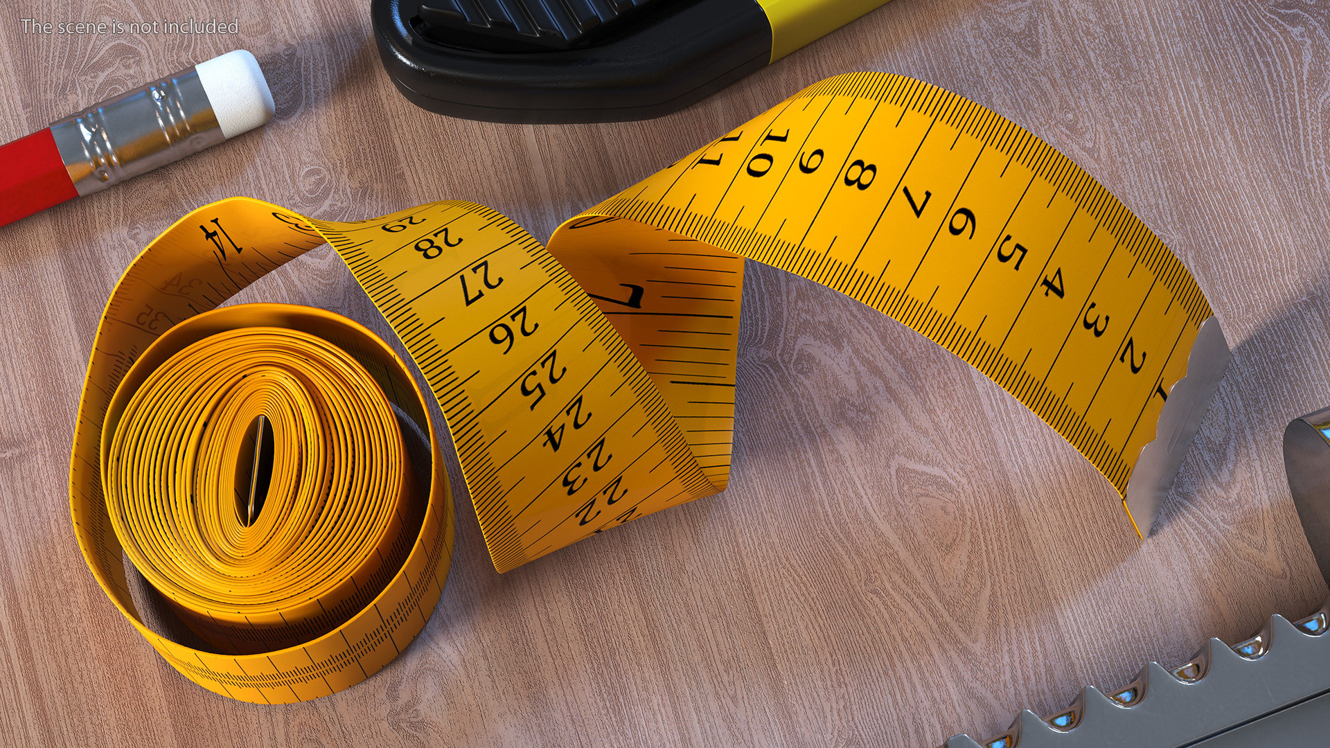 3D Orange Measuring Tape