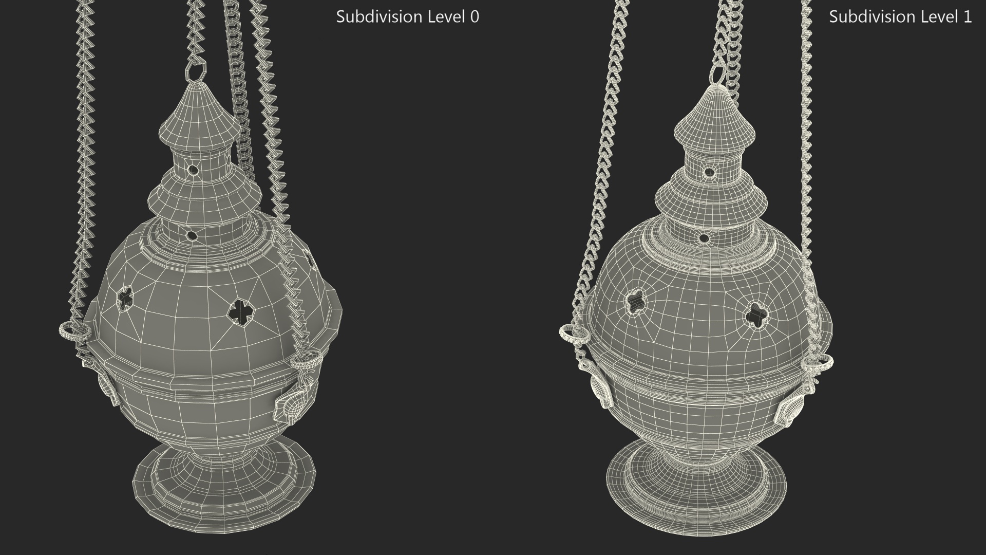 Chain Censer Gold 3D