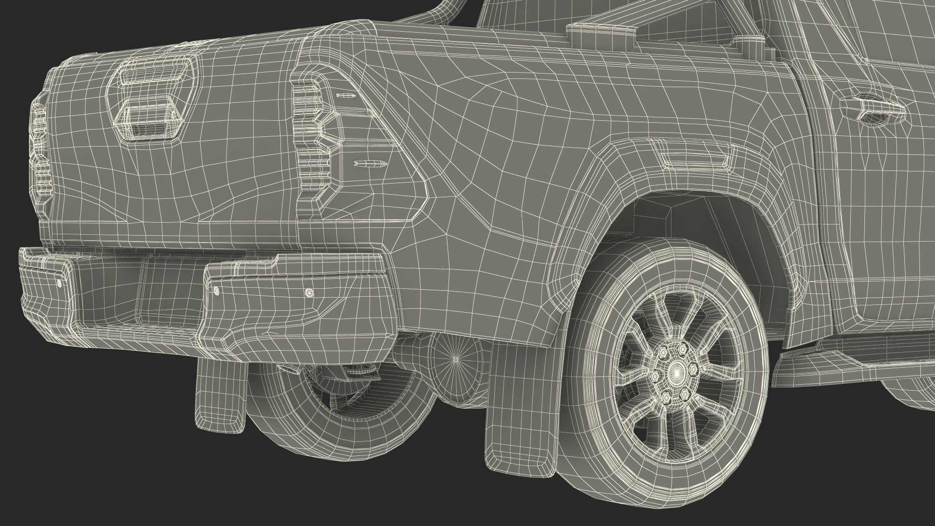 3D model Pickup with Fire Fighting Trailer Rigged