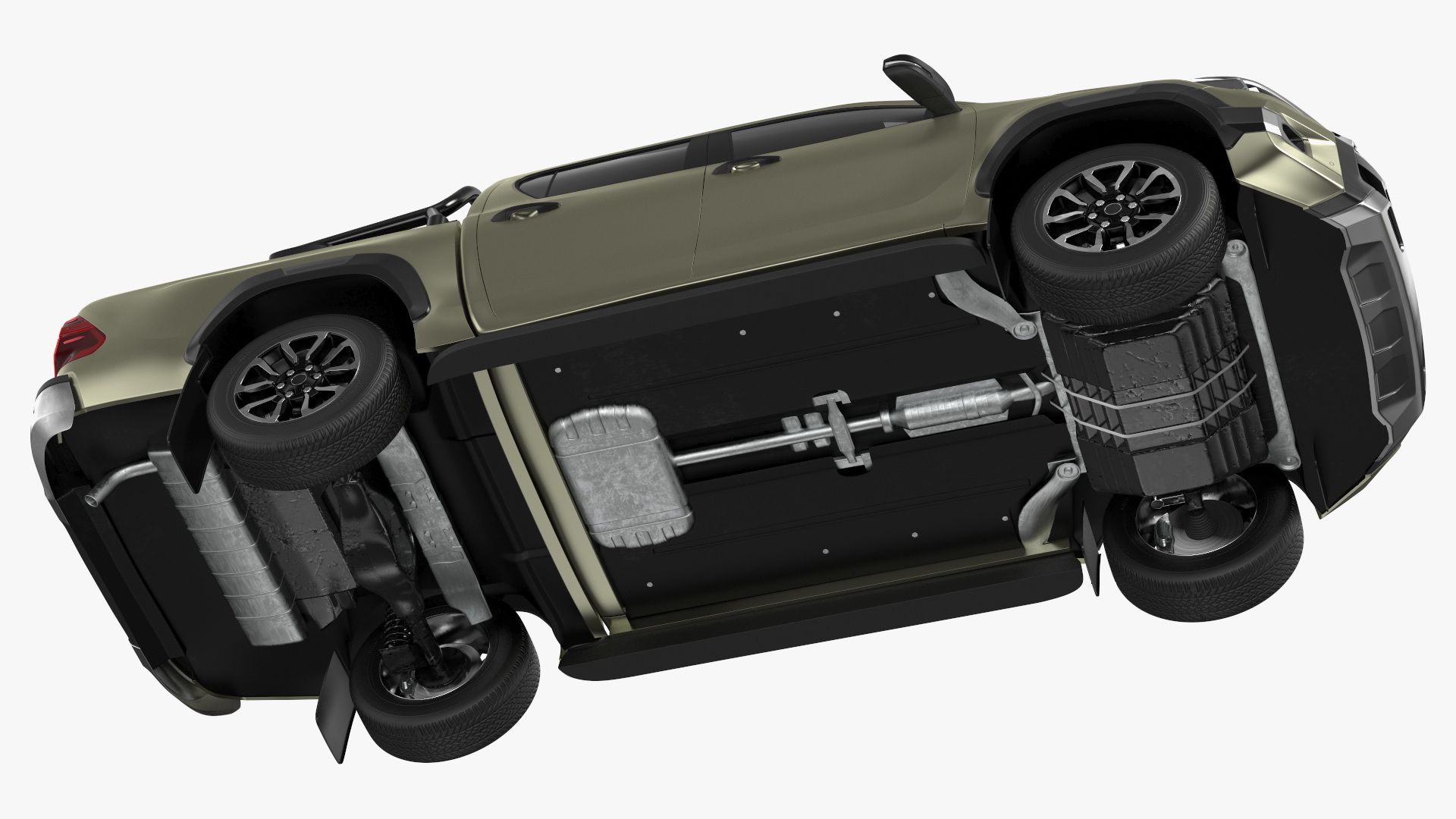 3D model Pickup with Fire Fighting Trailer Rigged