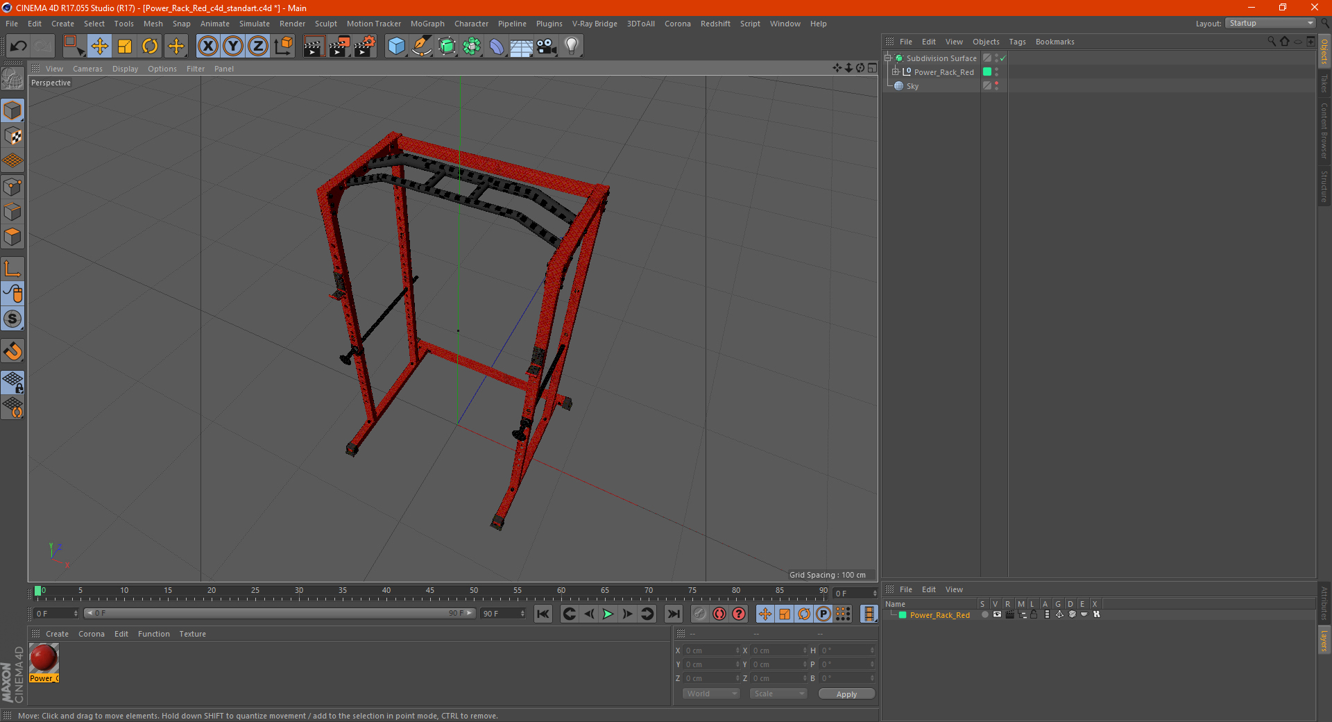 Power Rack Red 3D model