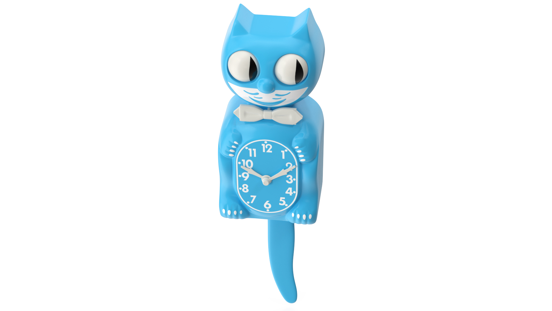 Vintage Wall Clock Blue Cat Rigged 3D model