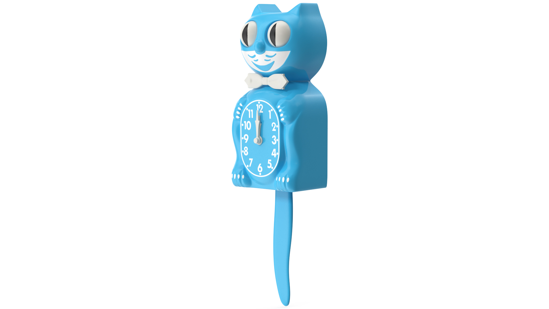 Vintage Wall Clock Blue Cat Rigged 3D model