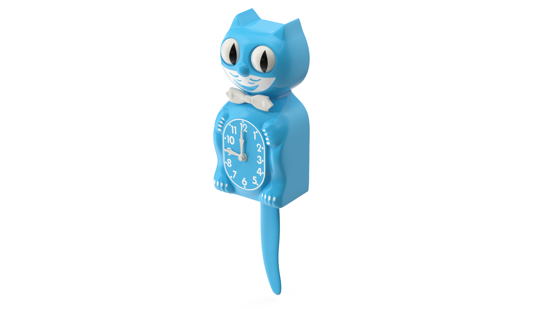 Vintage Wall Clock Blue Cat Rigged 3D model