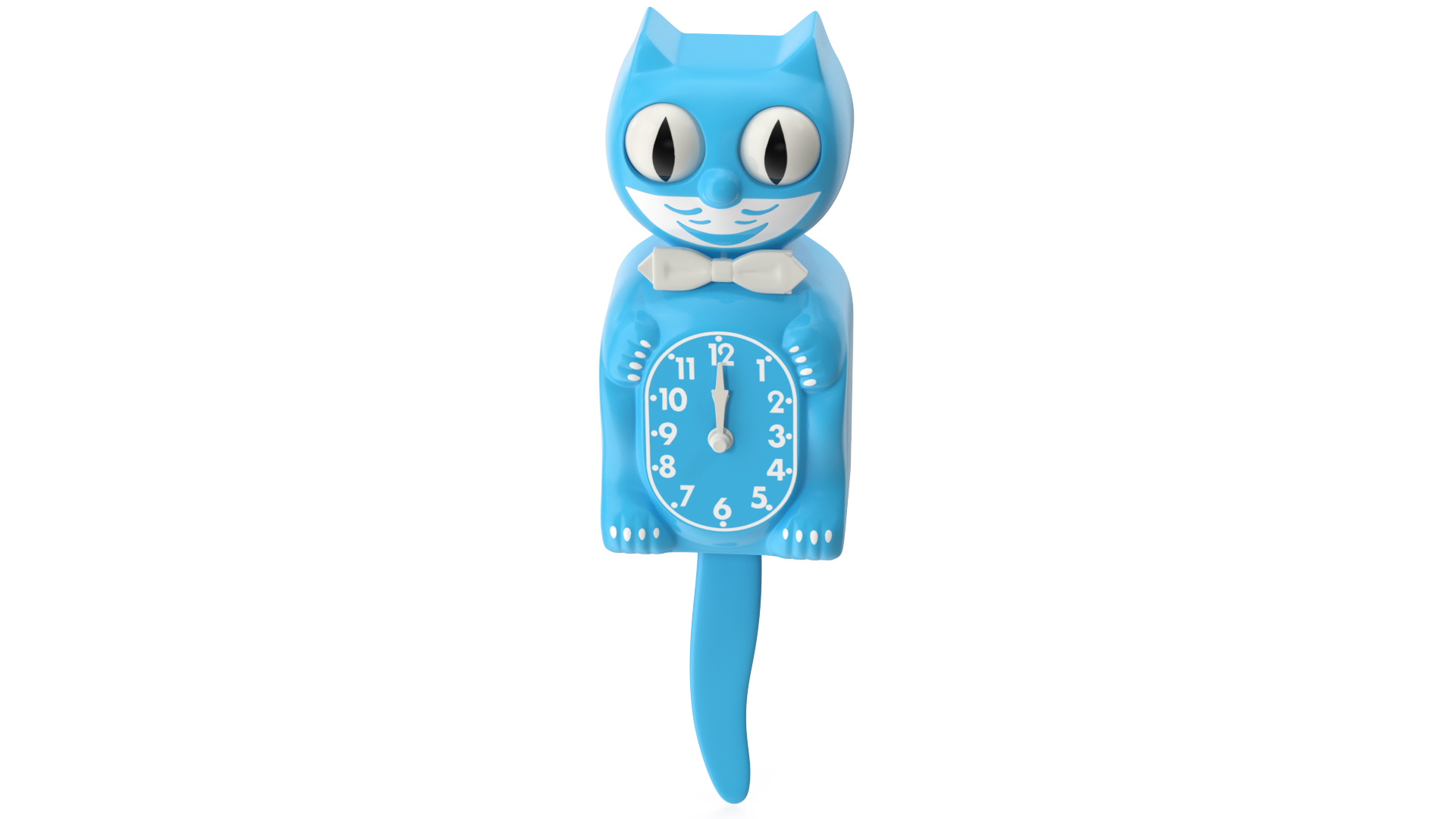 Vintage Wall Clock Blue Cat Rigged 3D model