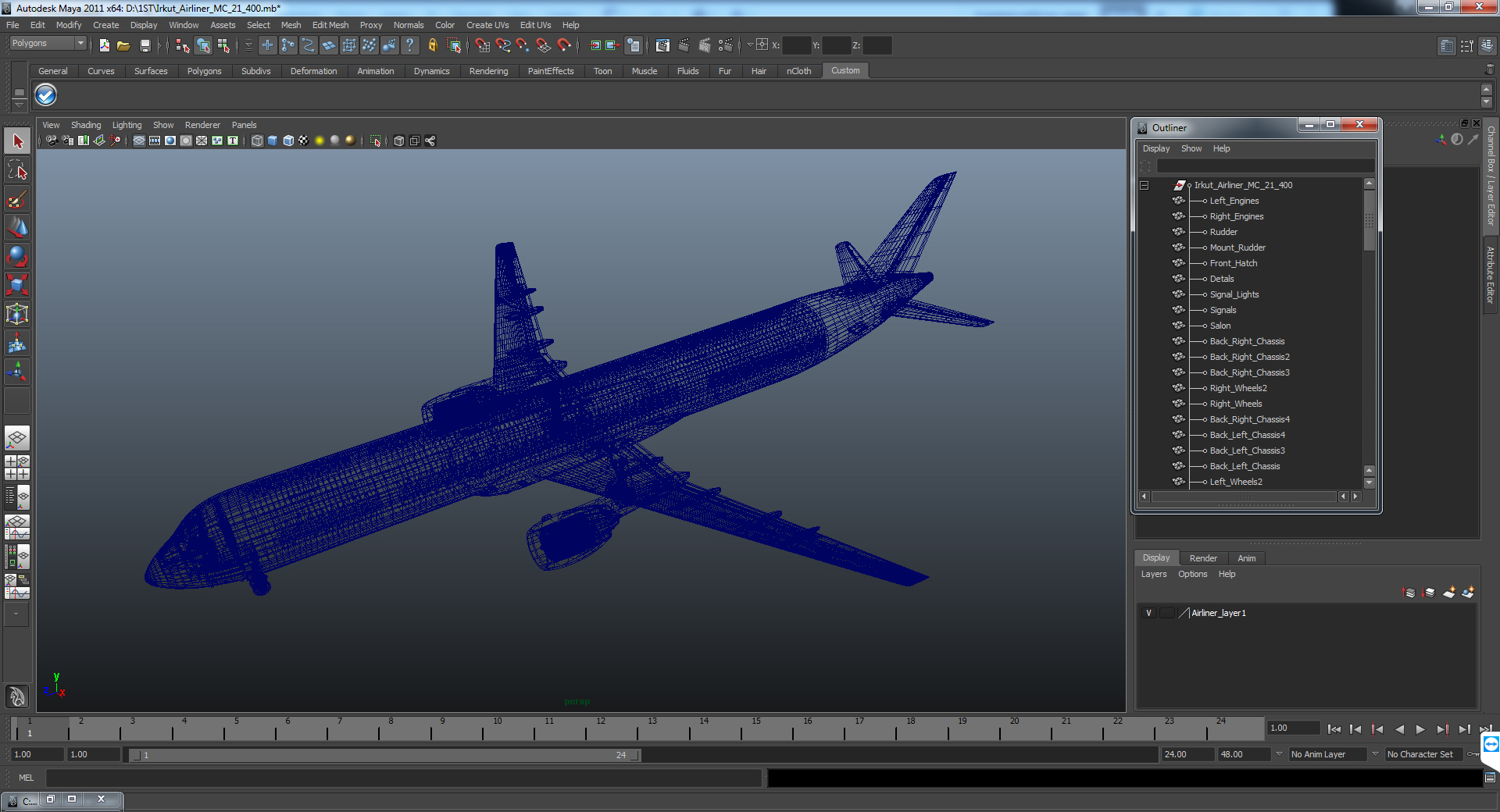 3D Russian Airliner MC 21 300