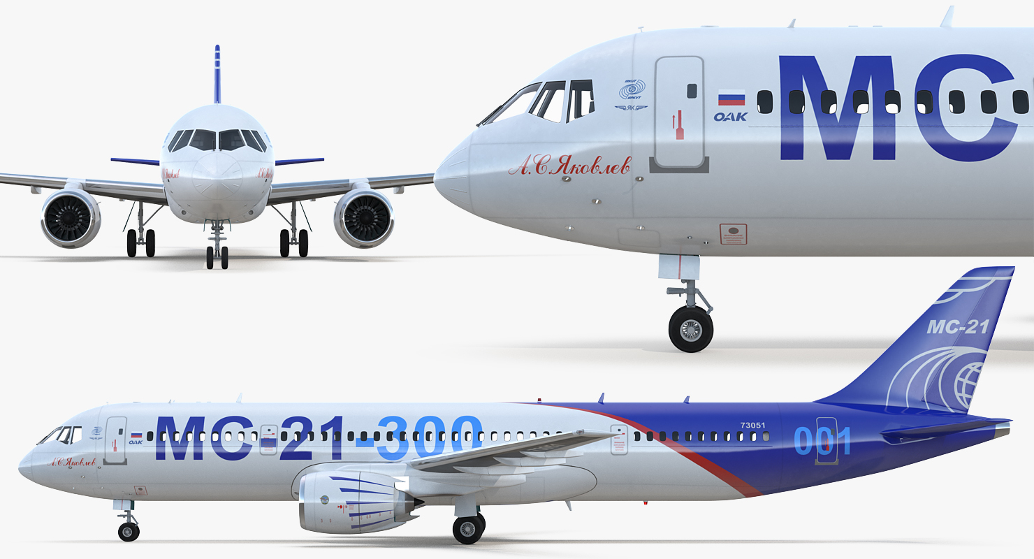 3D Russian Airliner MC 21 300