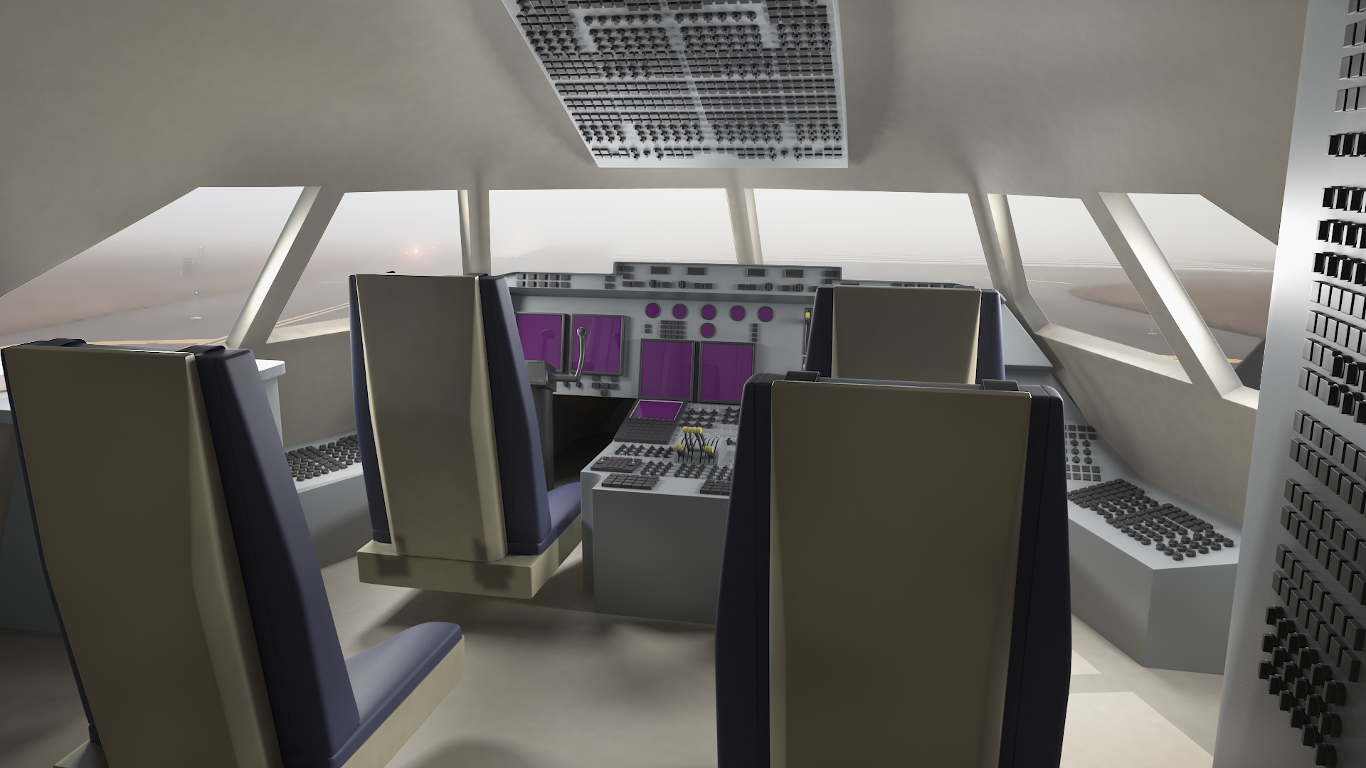 3D IL-96-400 Aeroflot Simple Interior Rigged