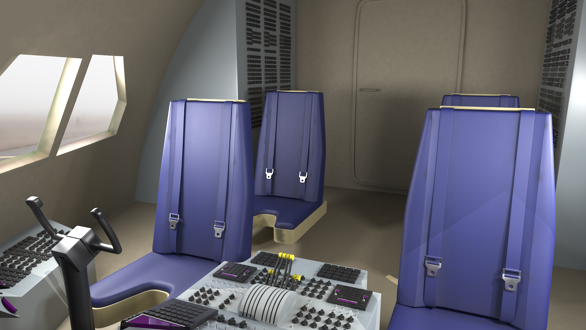 3D IL-96-400 Aeroflot Simple Interior Rigged