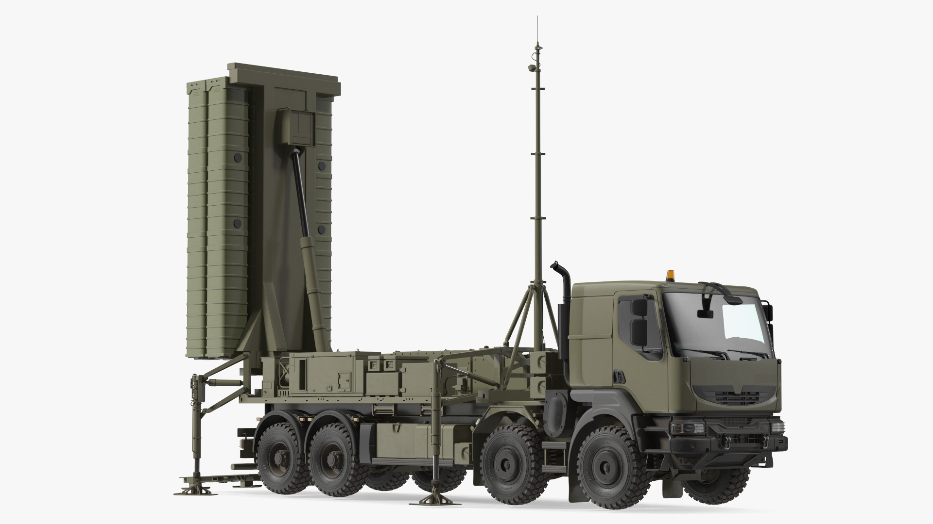 3D Mobile Medium Range Air Defense Missile System Armed Position