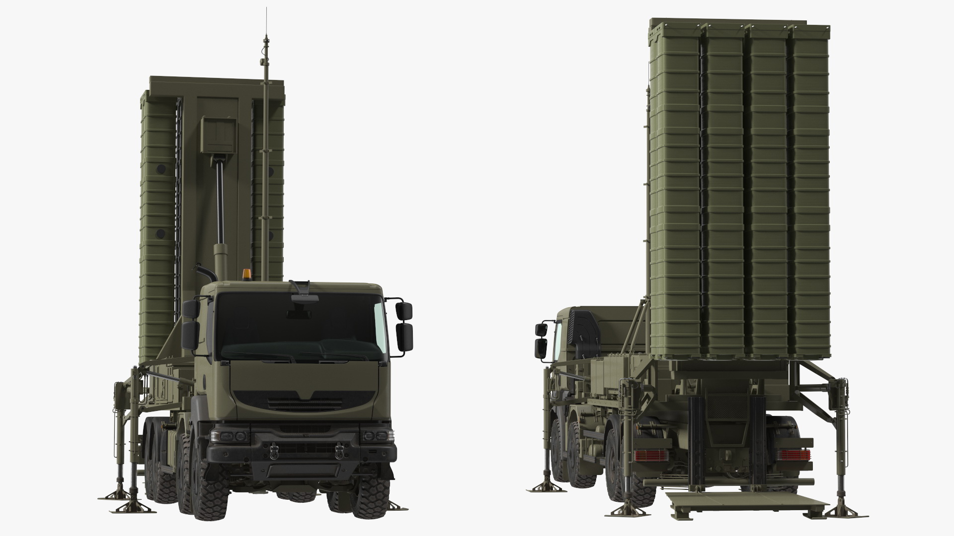 3D Mobile Medium Range Air Defense Missile System Armed Position