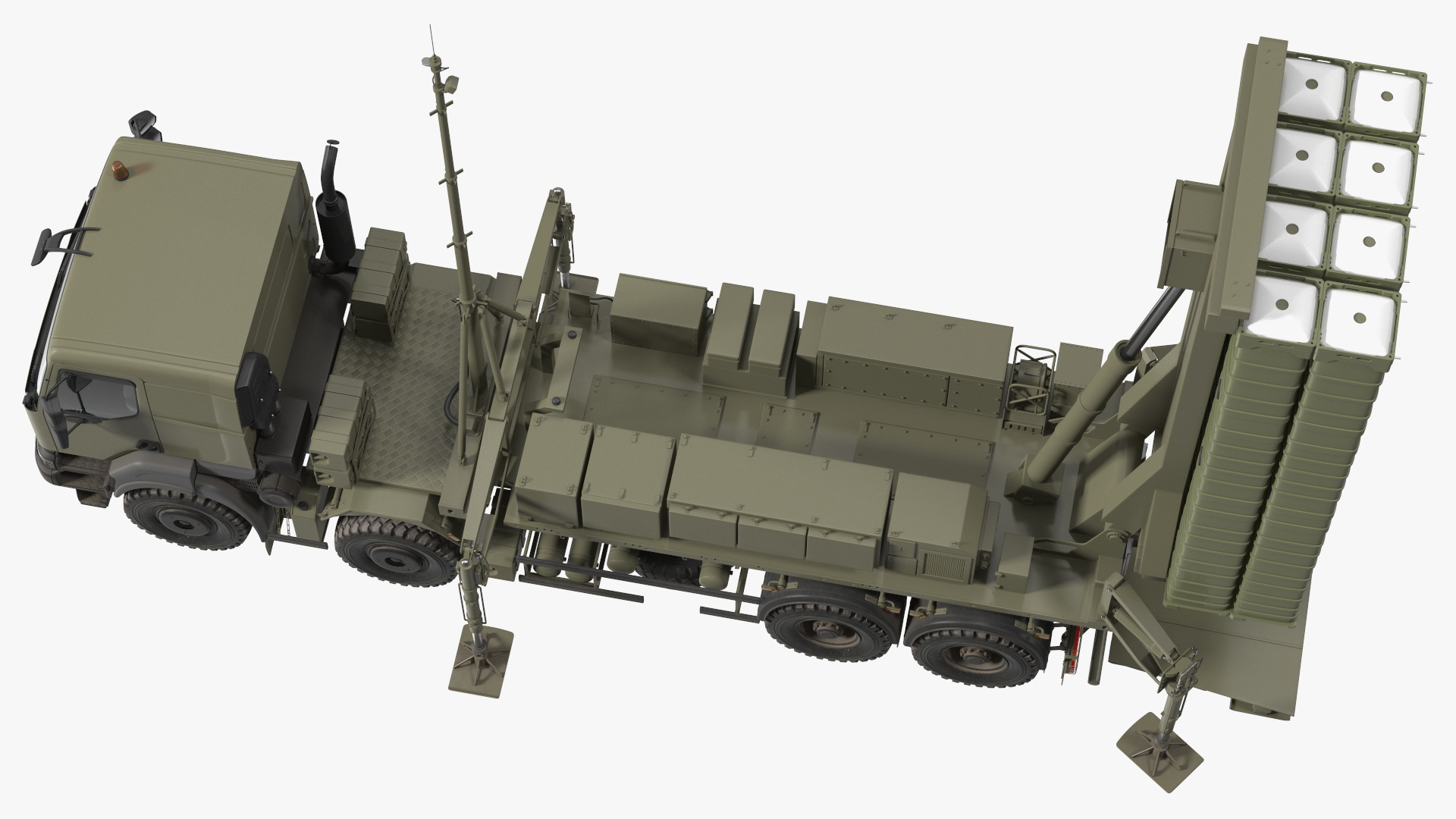 3D Mobile Medium Range Air Defense Missile System Armed Position