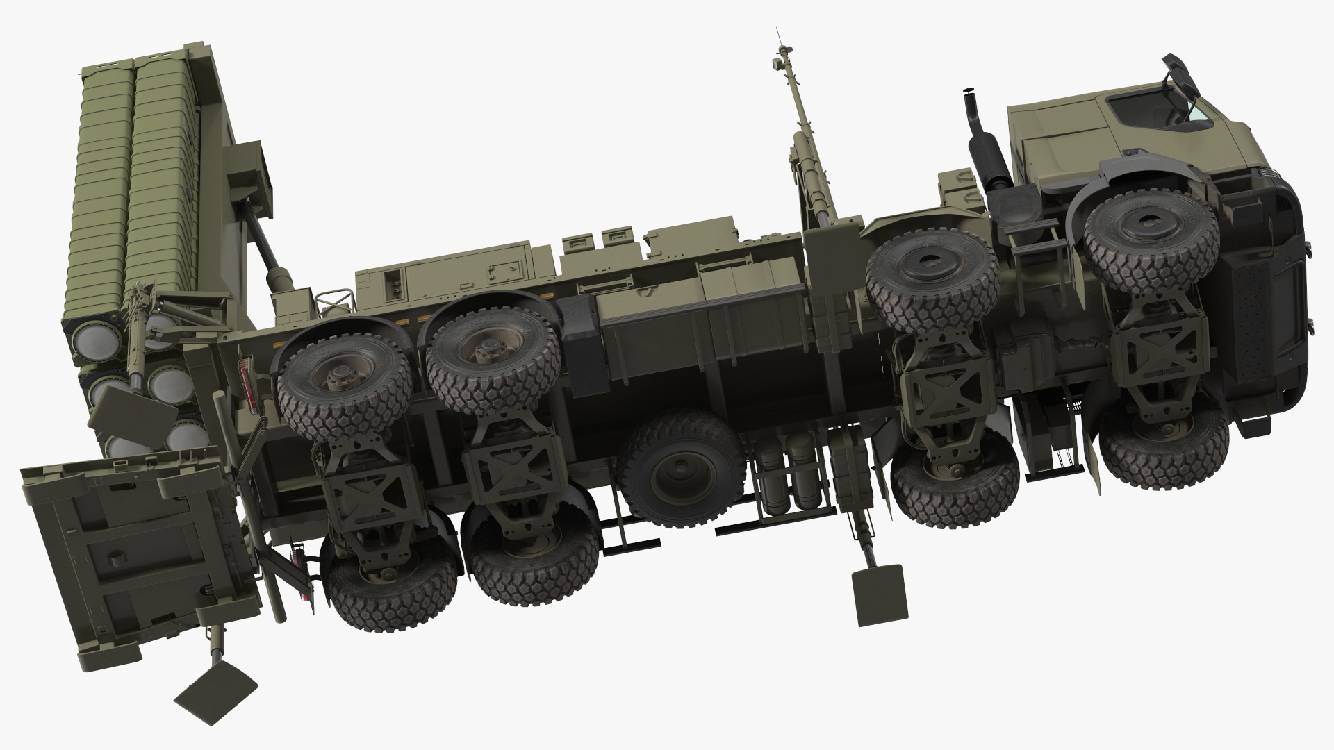 3D Mobile Medium Range Air Defense Missile System Armed Position