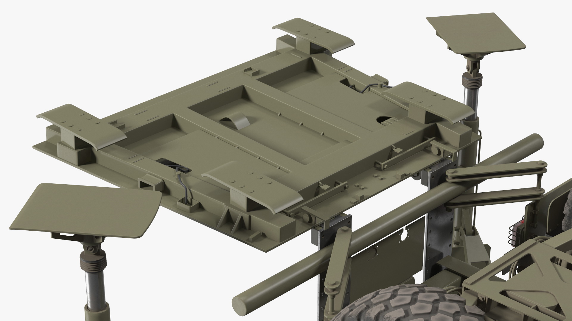 3D Mobile Medium Range Air Defense Missile System Armed Position