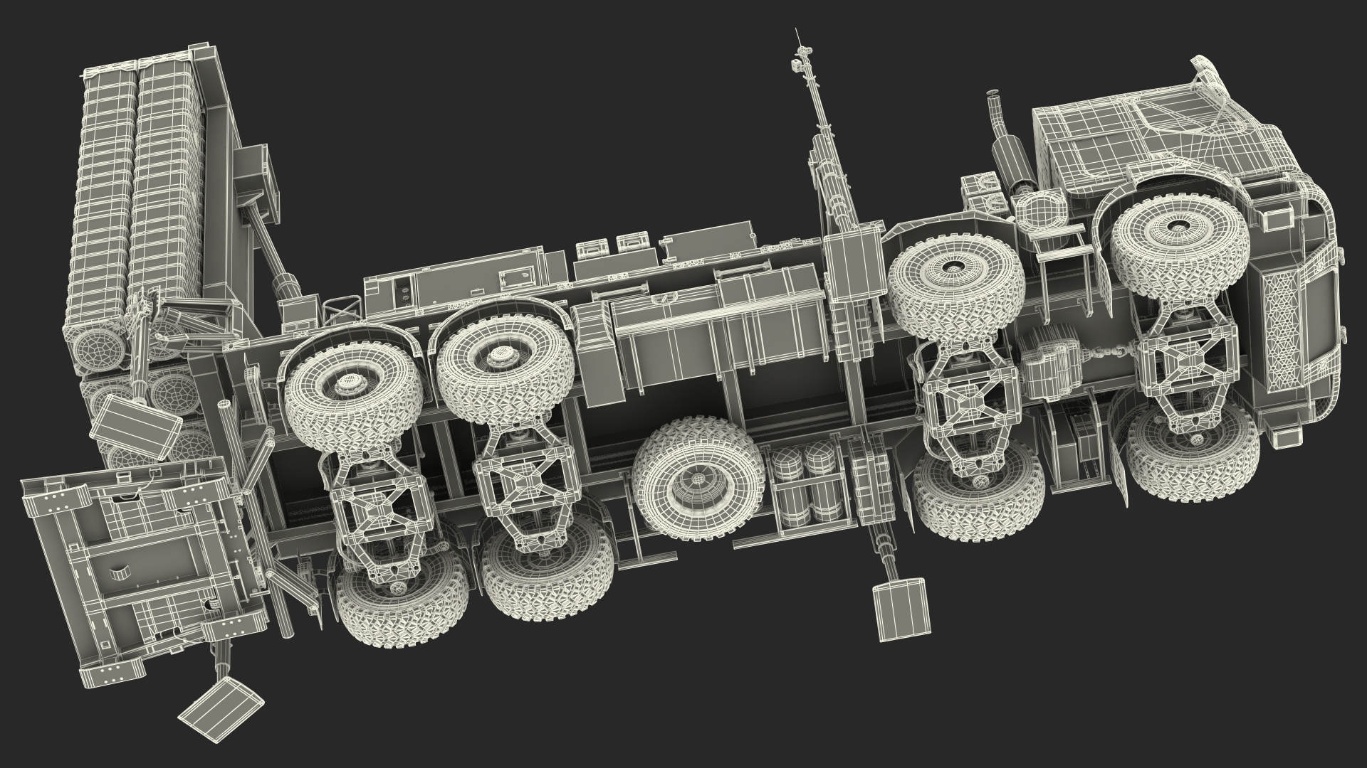 3D Mobile Medium Range Air Defense Missile System Armed Position