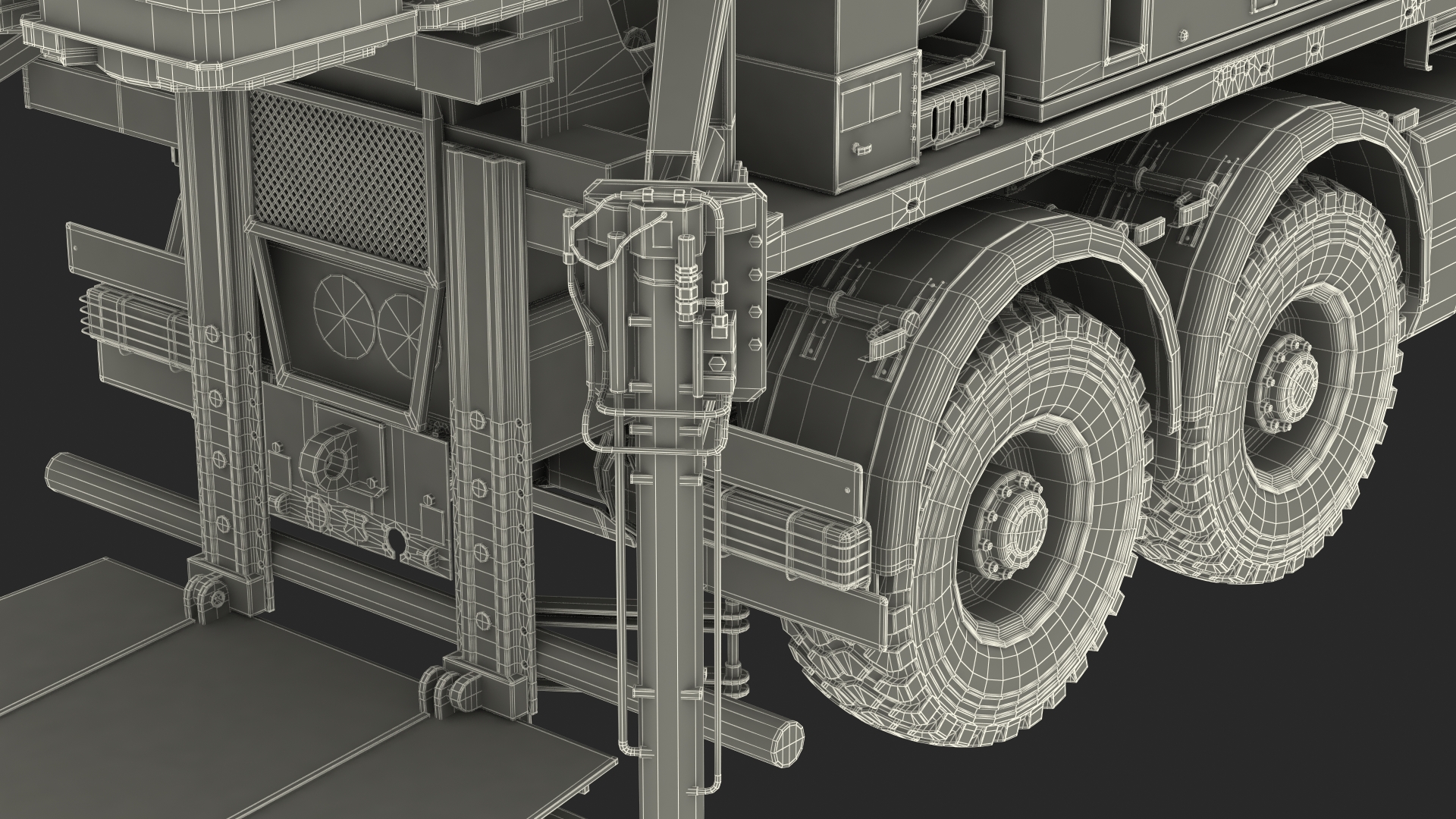 3D Mobile Medium Range Air Defense Missile System Armed Position