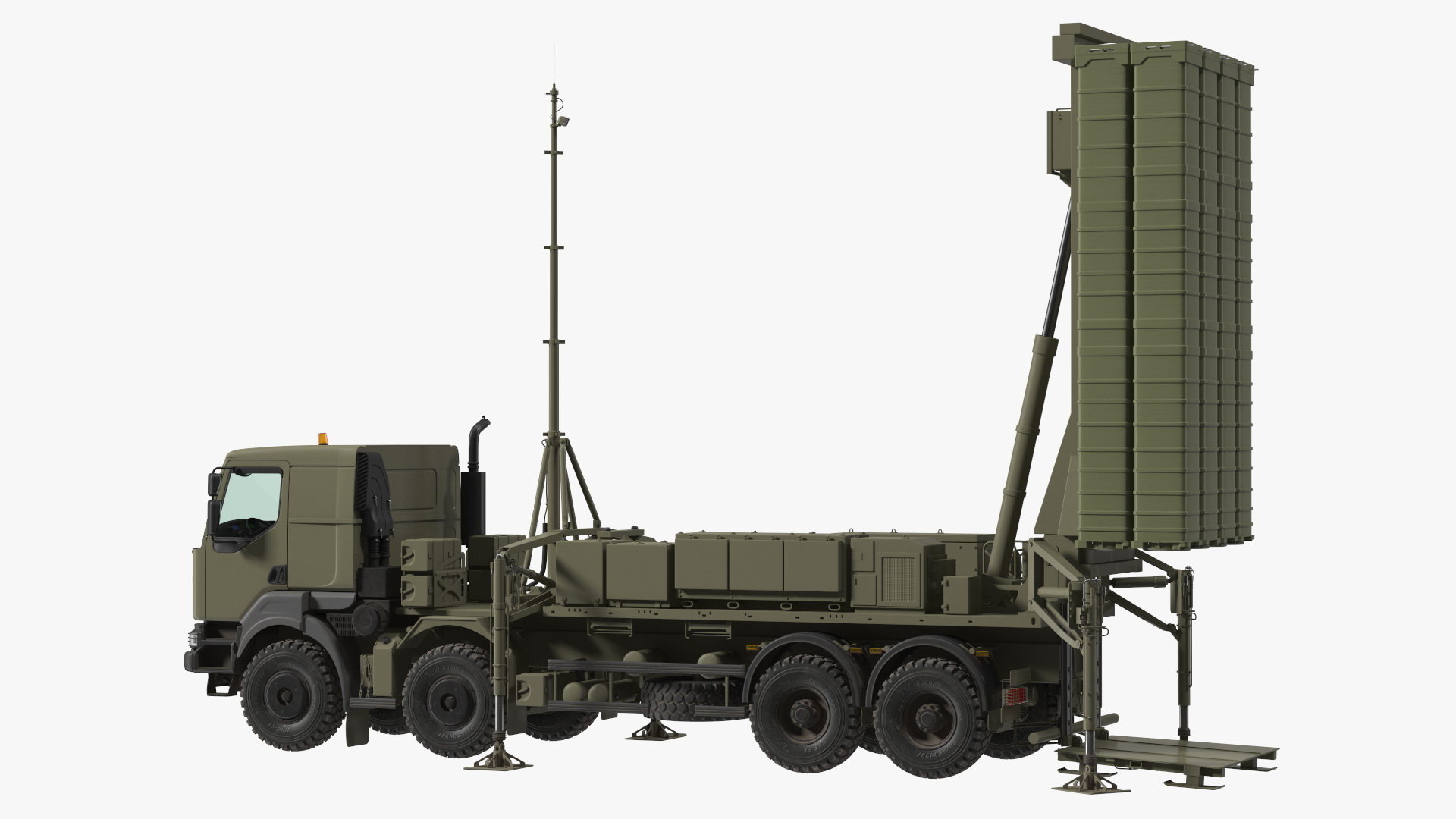 3D Mobile Medium Range Air Defense Missile System Armed Position