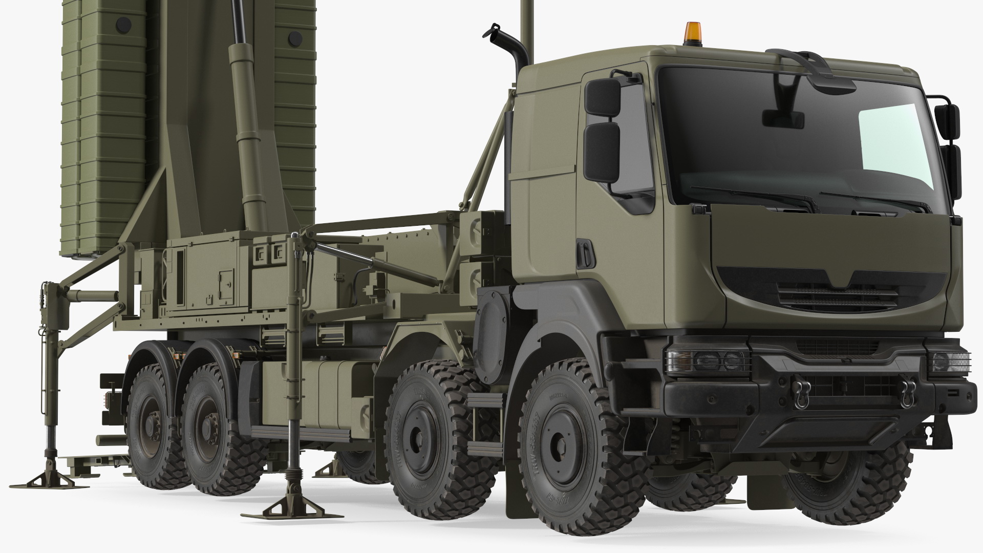 3D Mobile Medium Range Air Defense Missile System Armed Position