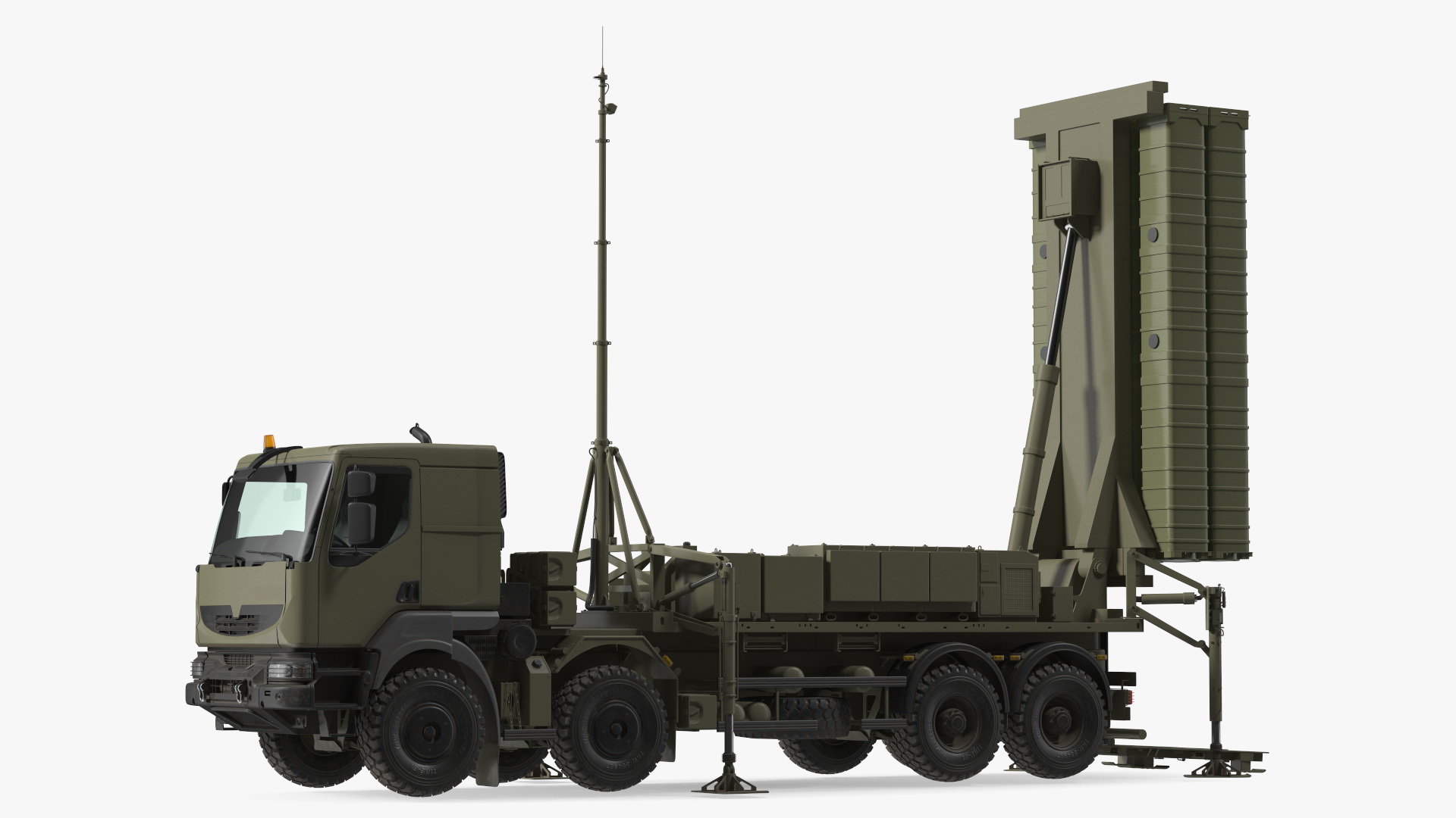 3D Mobile Medium Range Air Defense Missile System Armed Position