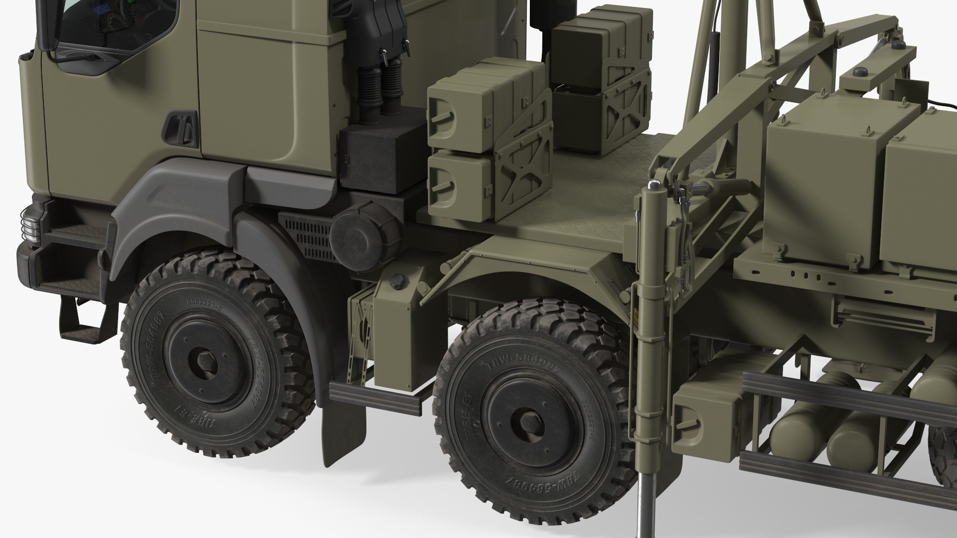 3D Mobile Medium Range Air Defense Missile System Armed Position