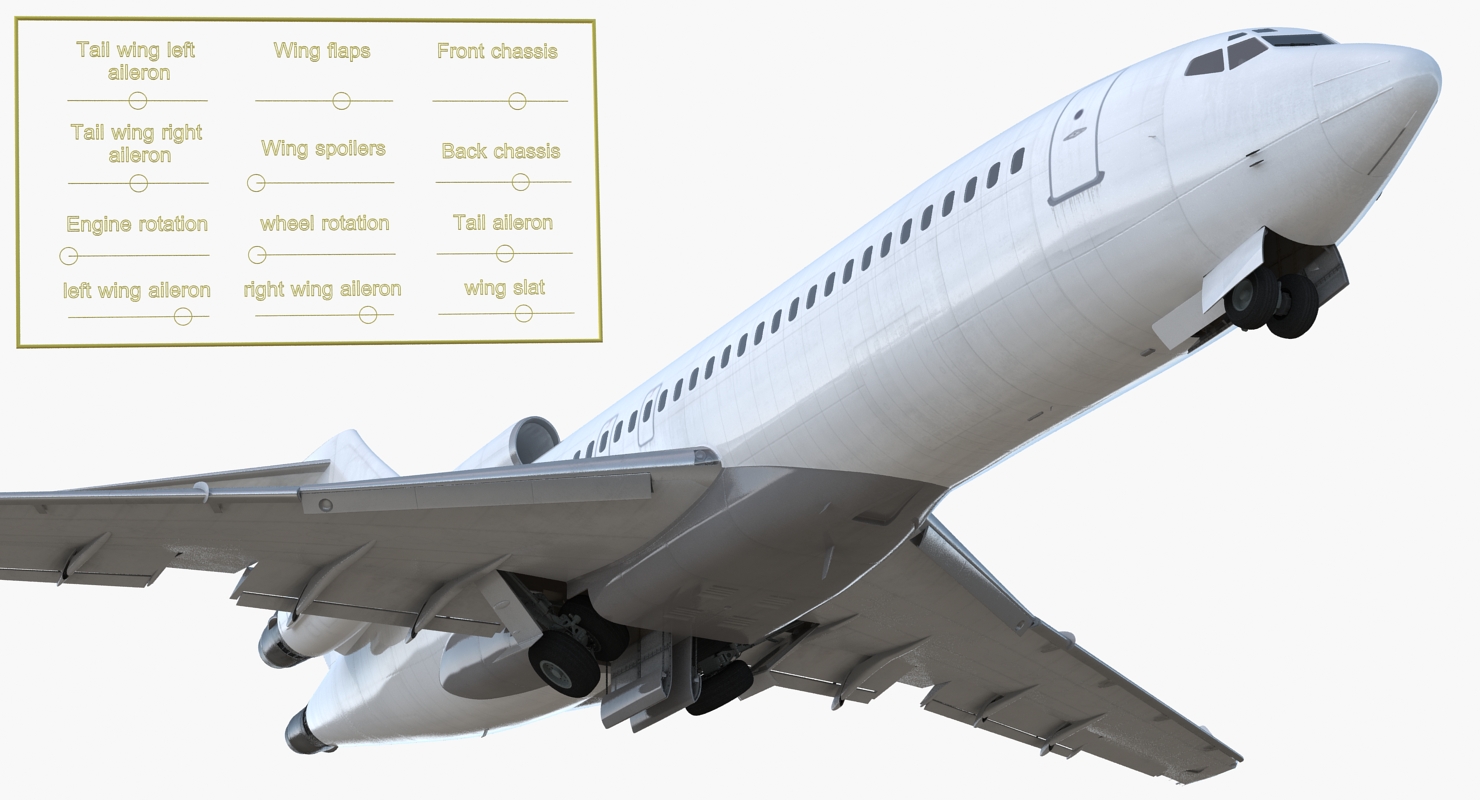 Boeing 727 100 Private Generic Rigged 3D