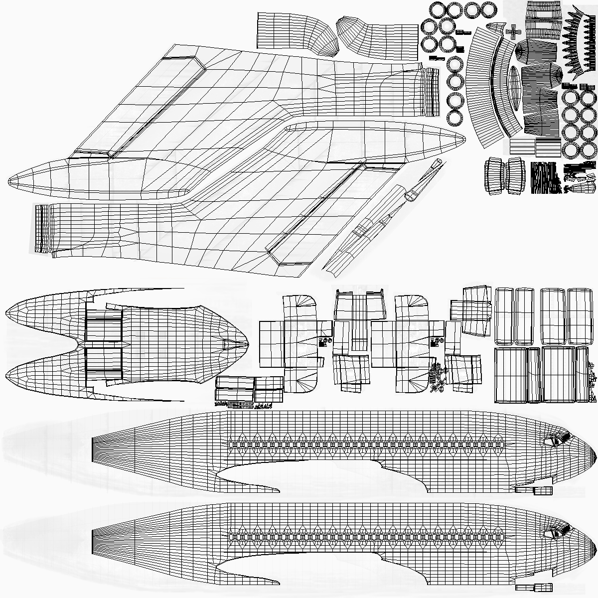 Boeing 727 100 Private Generic Rigged 3D