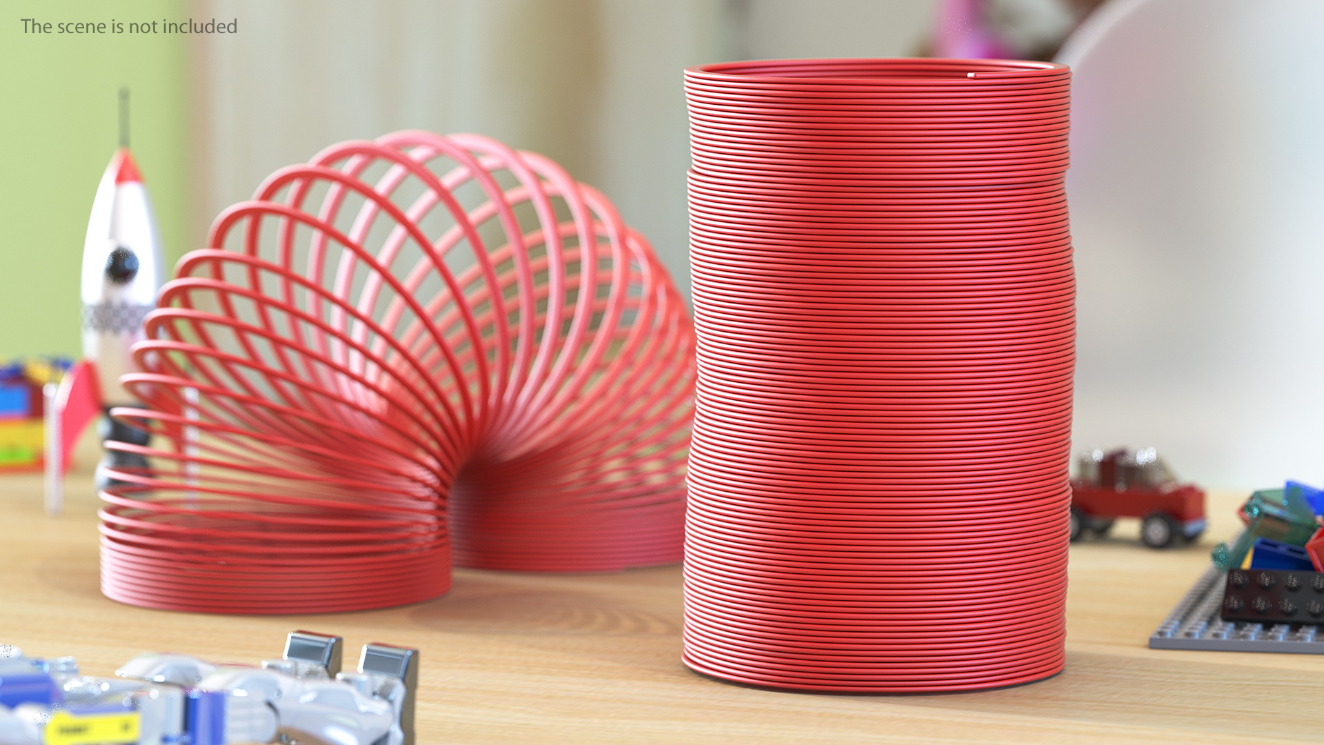 Plastic Slinky Toy Spring Red 3D model