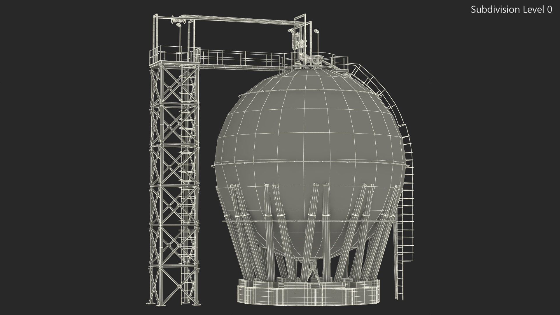 Crude Oil Storage Tank 3D