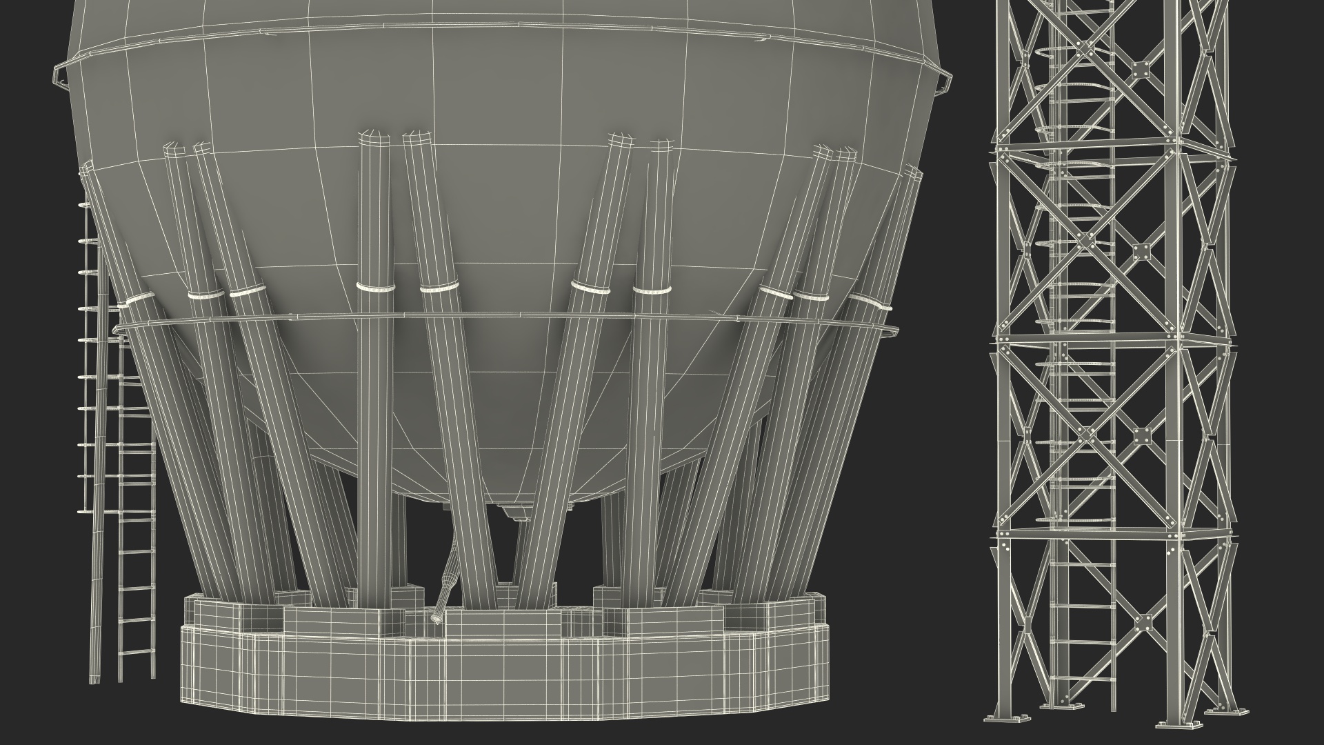 Crude Oil Storage Tank 3D