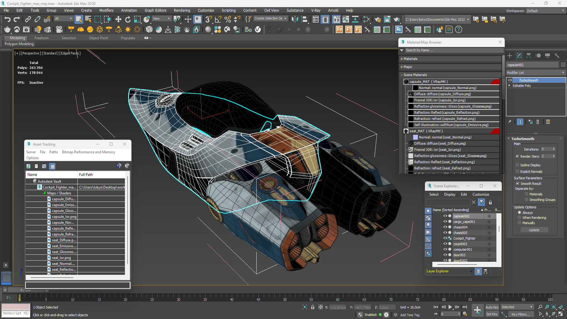 3D model Cockpit Fighter