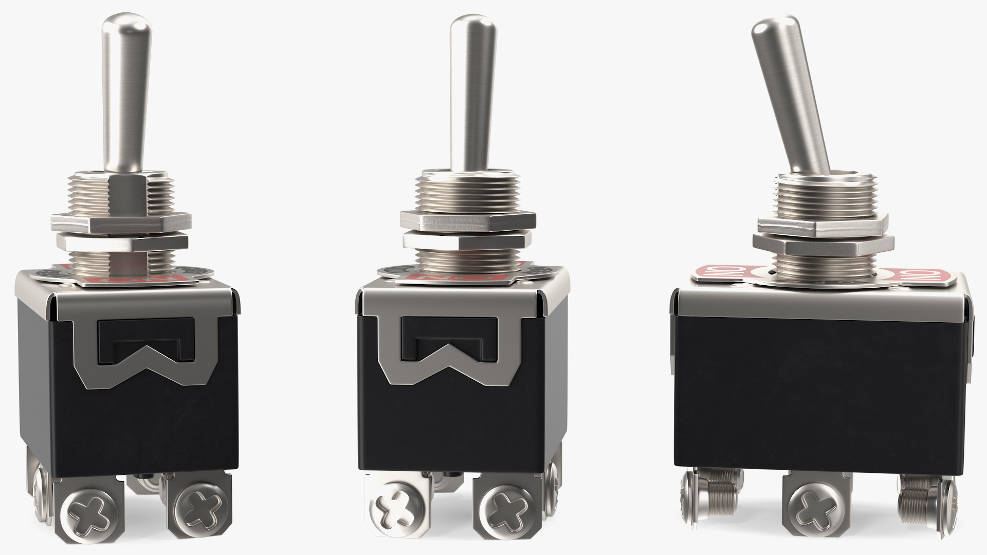 Heavy Duty DPDT Toggle Switch 3D model